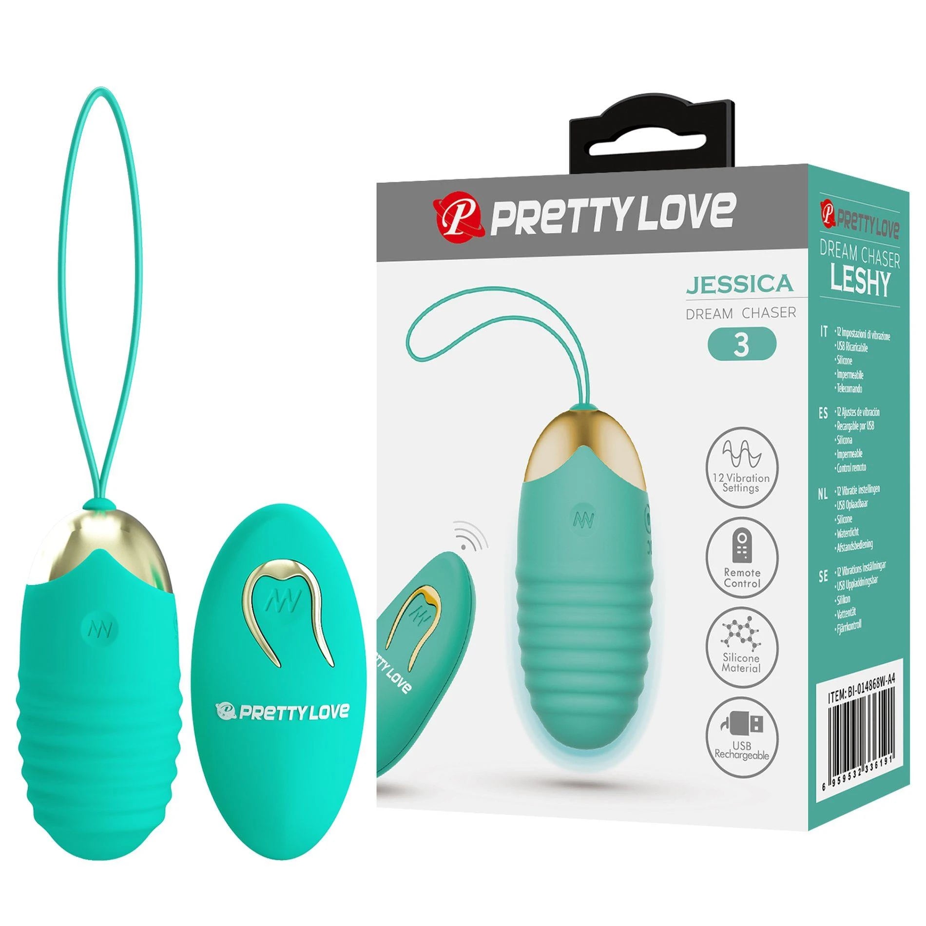 PRETTY LOVE - JESSICA Dream chaser 3, Vert, Télécommande sans fil 12 fonctions de vibration