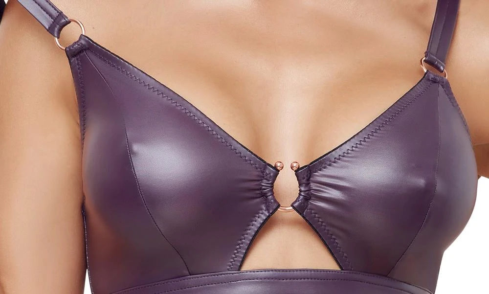 Completino – wetlook, aperto, viola | Cottelli LINGERIE
