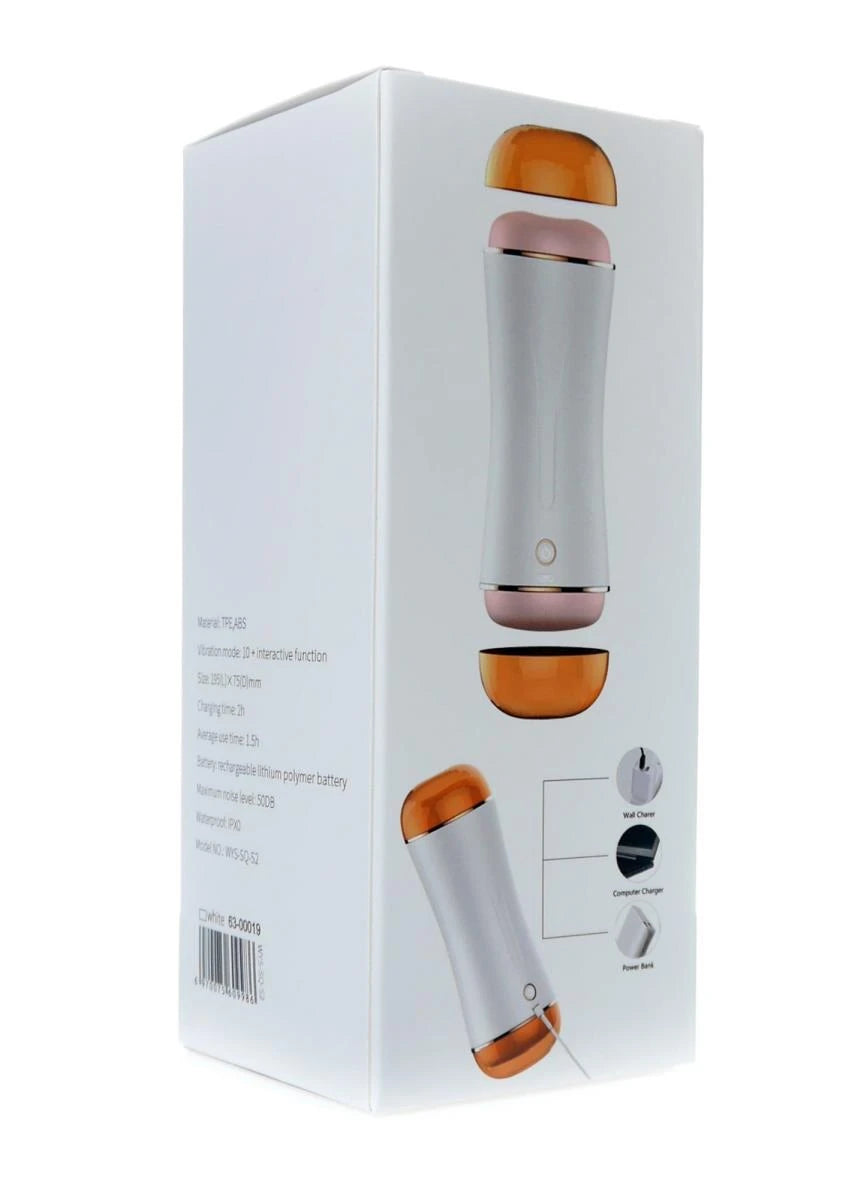 Masturbateur - Série B - Coupe de masturbation vibrante USB 10 fonctions + fonction interactive / Doubles embouts