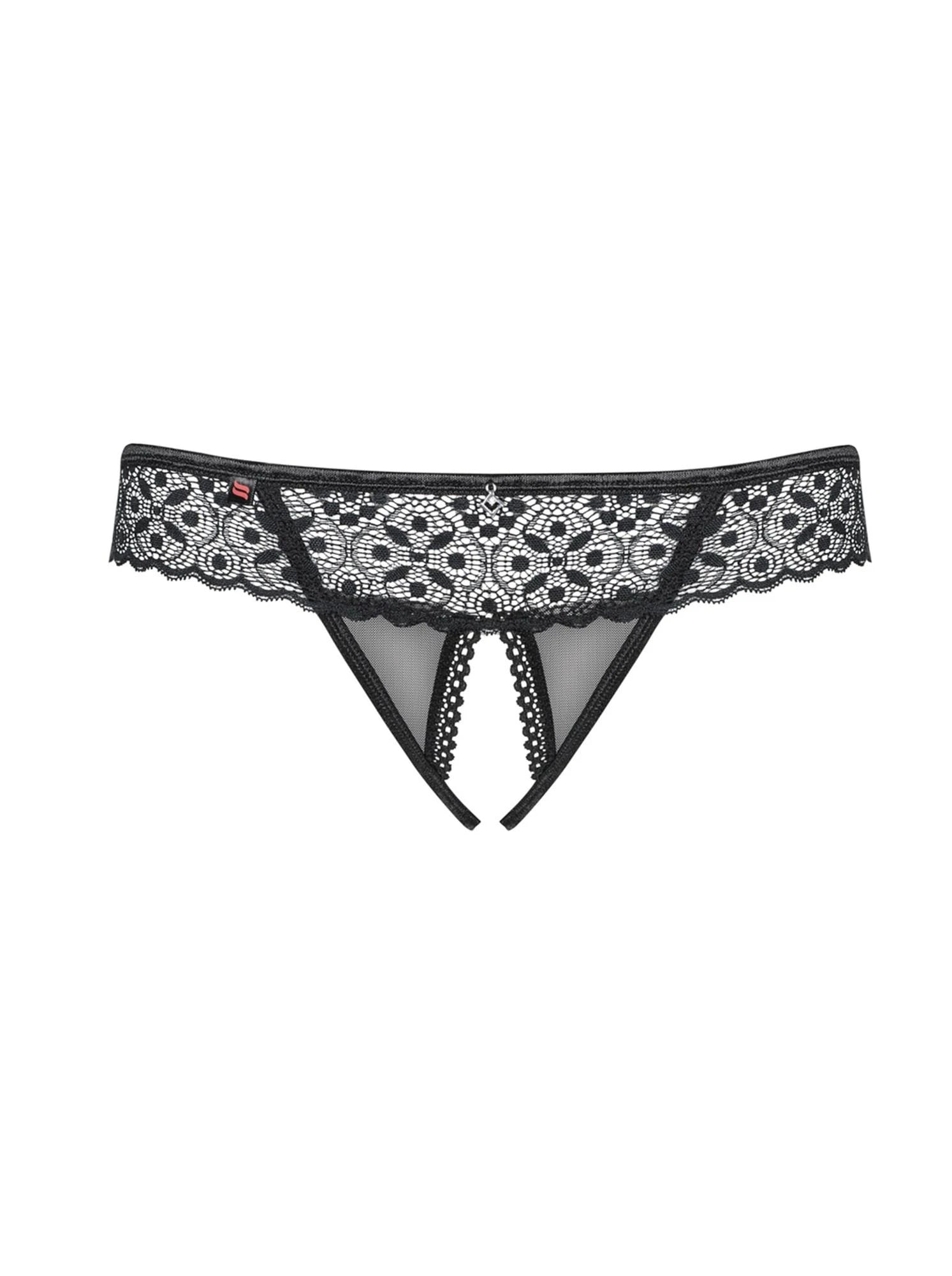 Bielizna-Shibu open thong black S/M