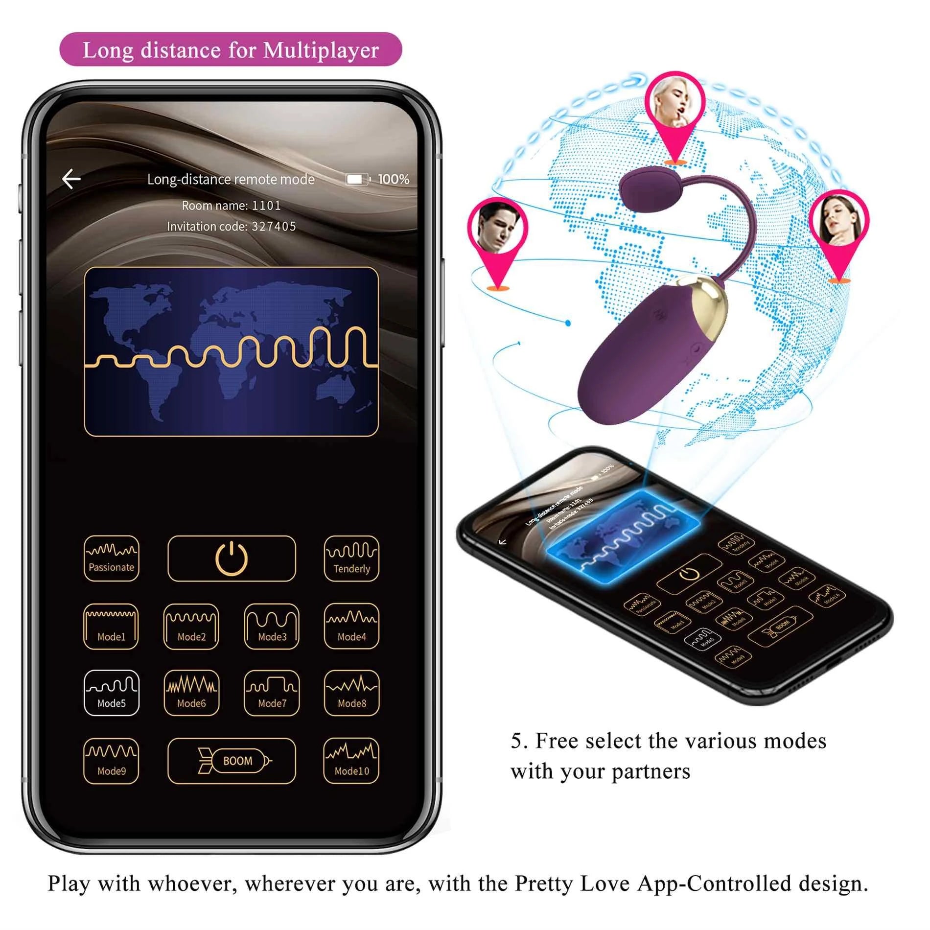 PRETTY LOVE - Klay, 10 vibration functions 10 thrusting settings Mobile APP remote control