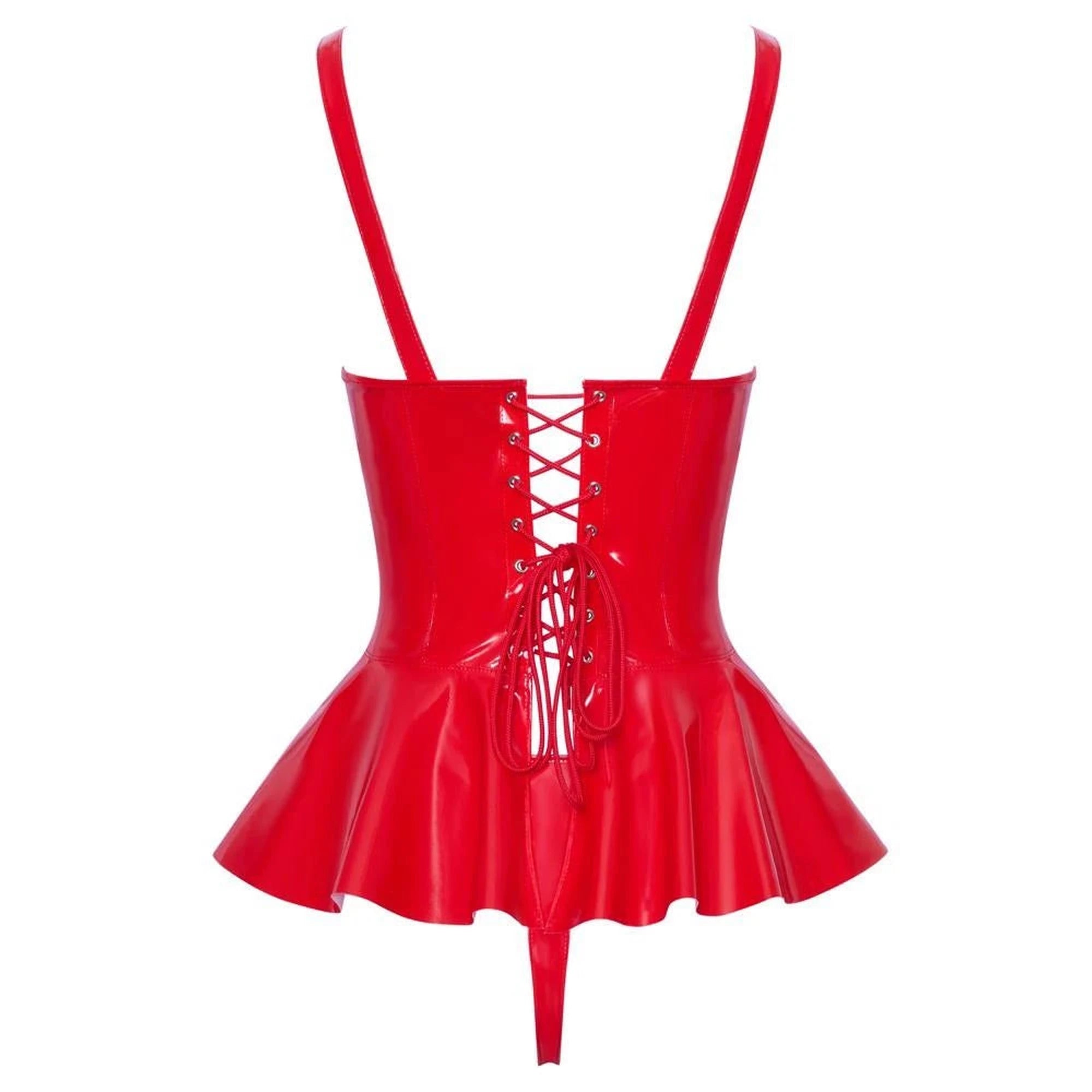 Haut en vinyle rouge XL