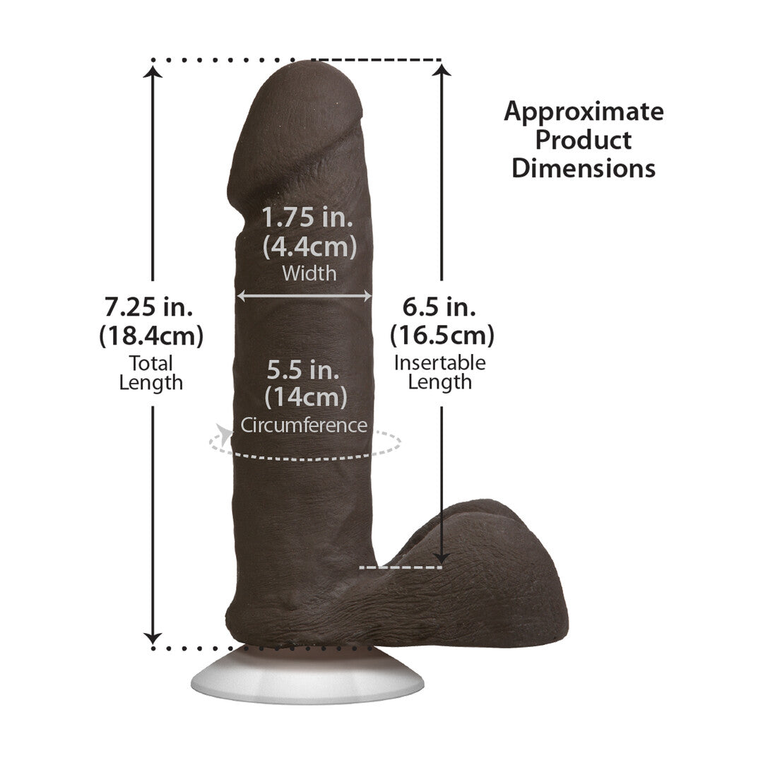 Pénis réaliste avec testicules - Ventouse amovible Vac-U-Lock - ULTRASKYN - 6 / 16,5 cm - Chocolat