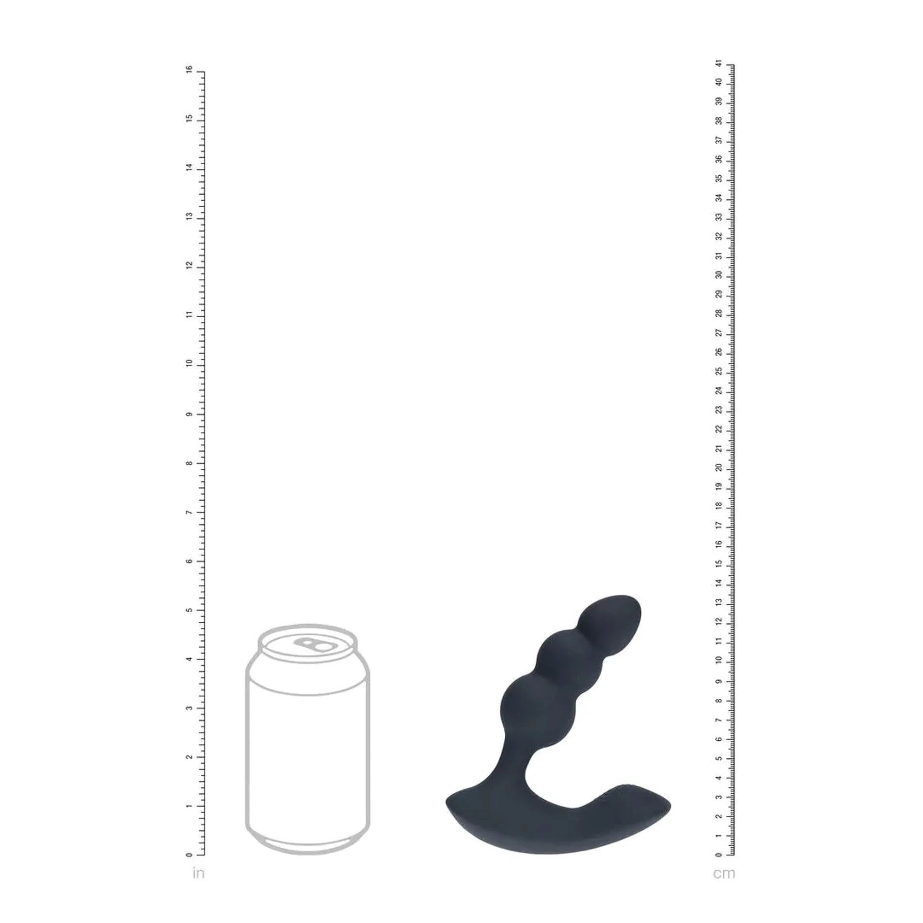 Dual Motor Remote Control Beaded Vibrating Liquid Silicone Prostate Stimulator - Black