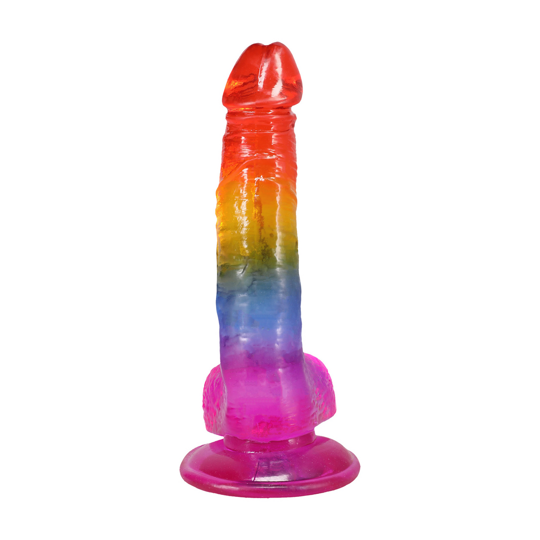 Pénis réaliste avec testicules - 8.5 / 21,6 cm - Rainbow