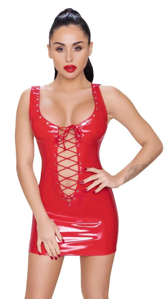 Robe vinyle rouge S