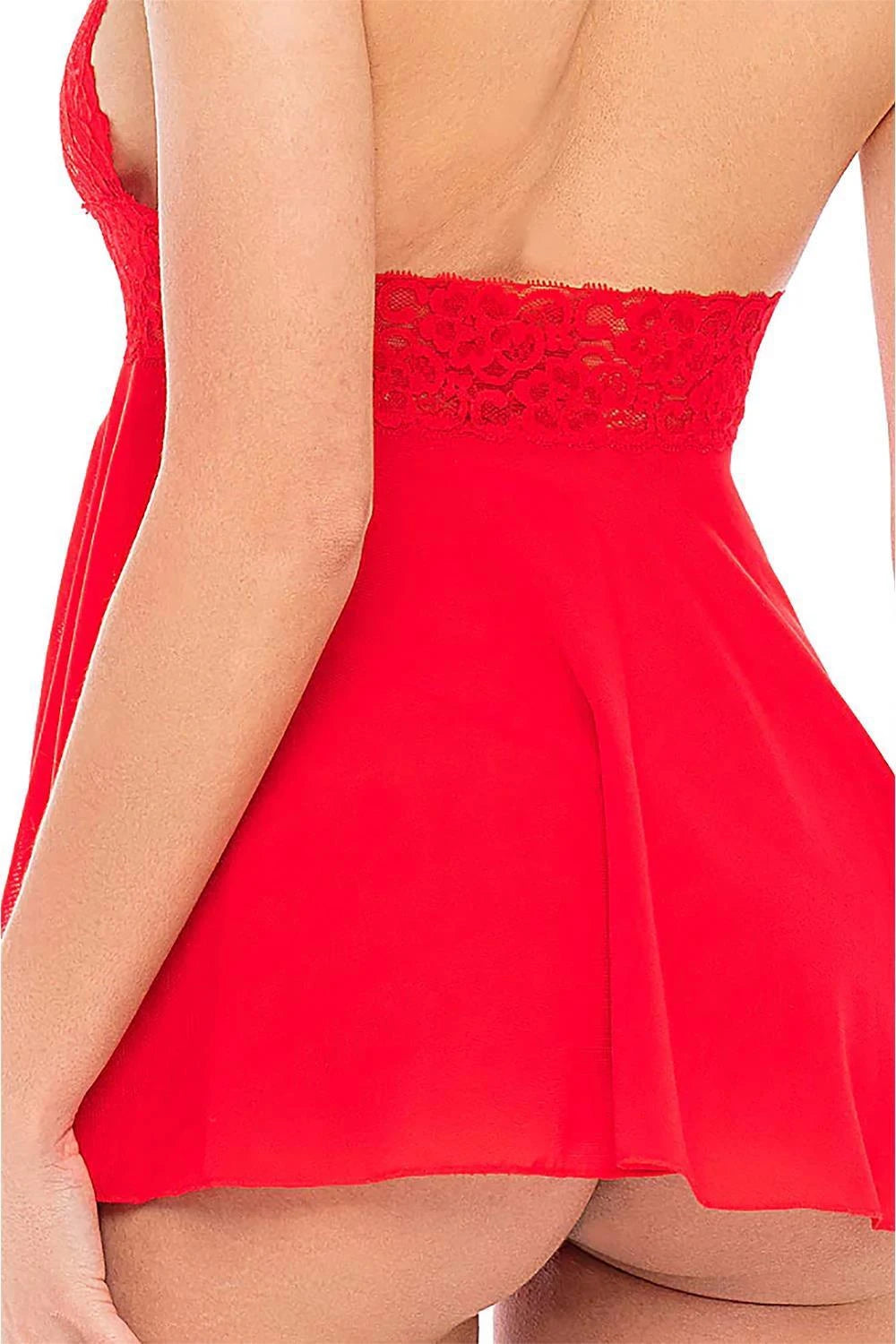ENSEMBLE CHEMISE/STRING HALTER LE PLUS SEXY ROUGE, L