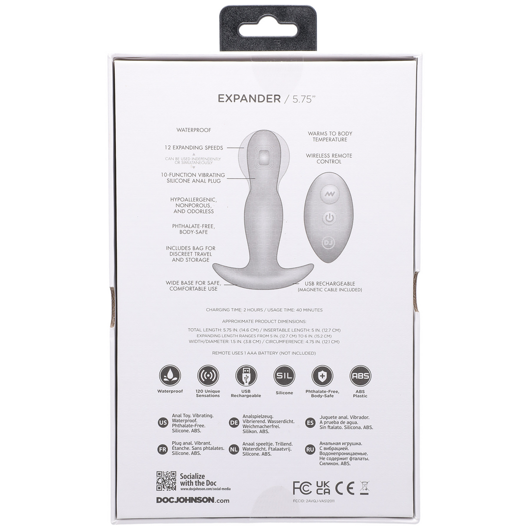Écarteur - Plug anal en silicone avec télécommande