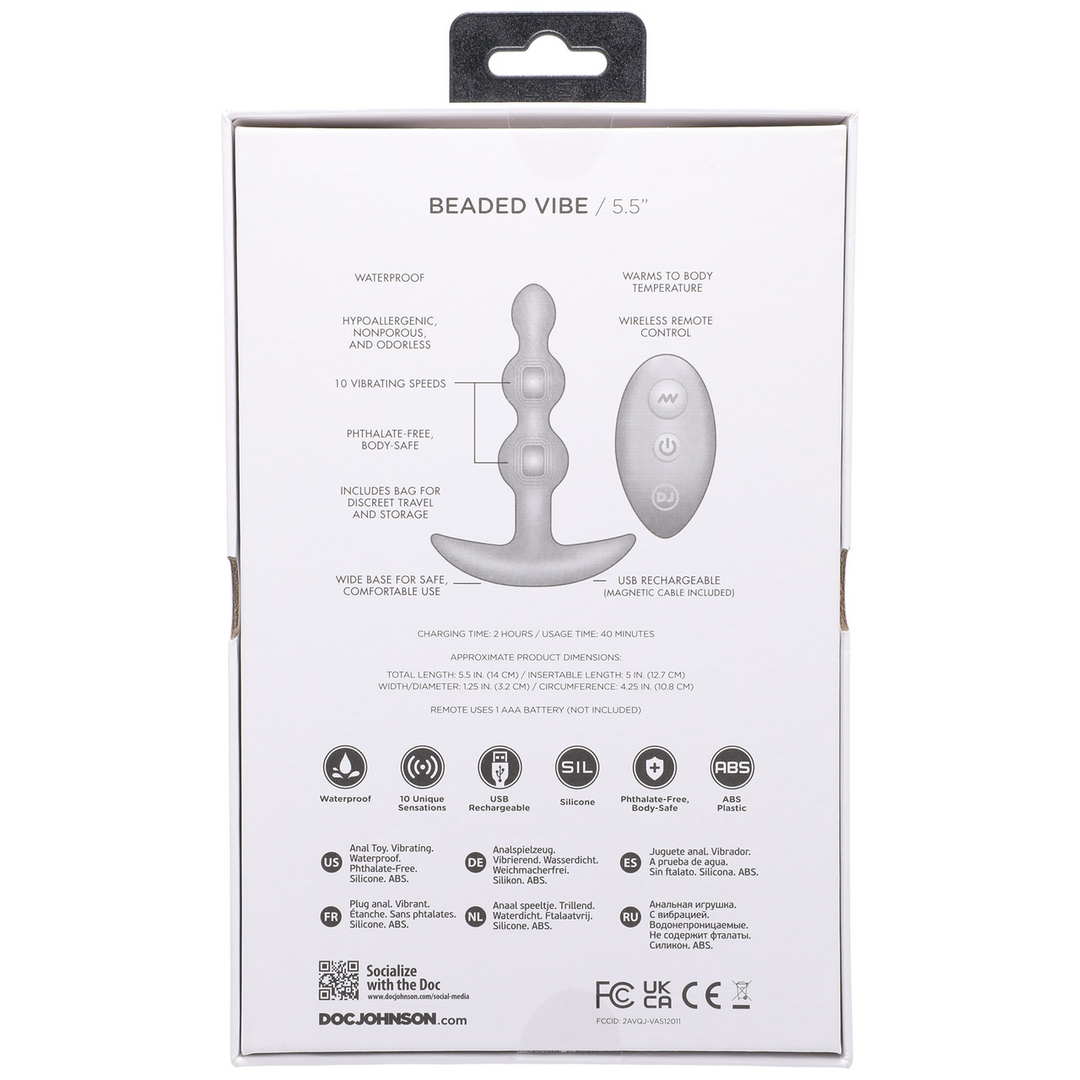 Beaded Vibe - Plug anal en silicone avec télécommande