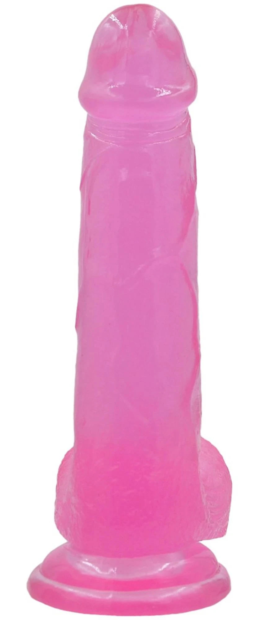 8″ Jelly Studs Crystal Dildo Large Pink