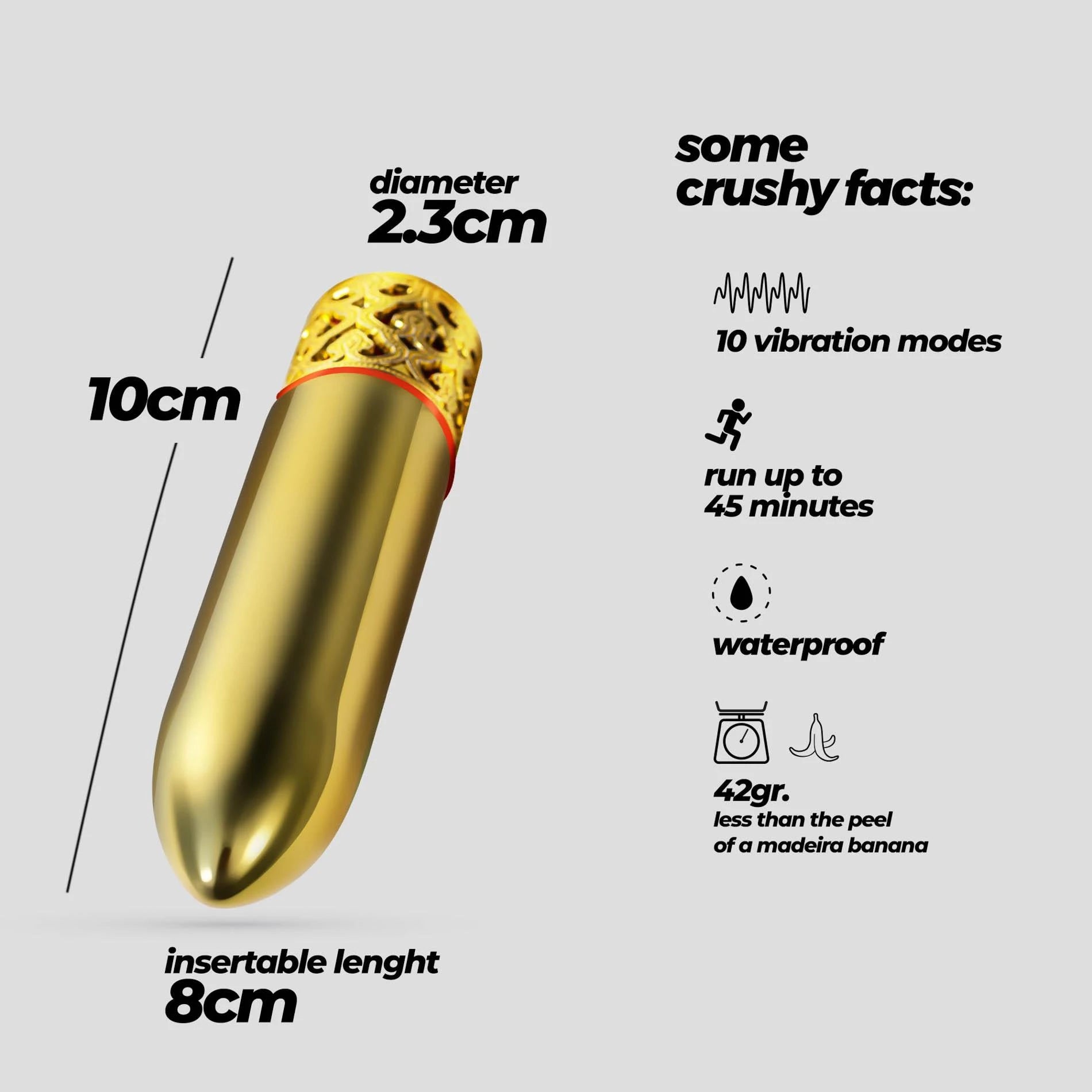 Romanov - Classic Vibrator with Removable Silicone Sleeve - Black/Golden