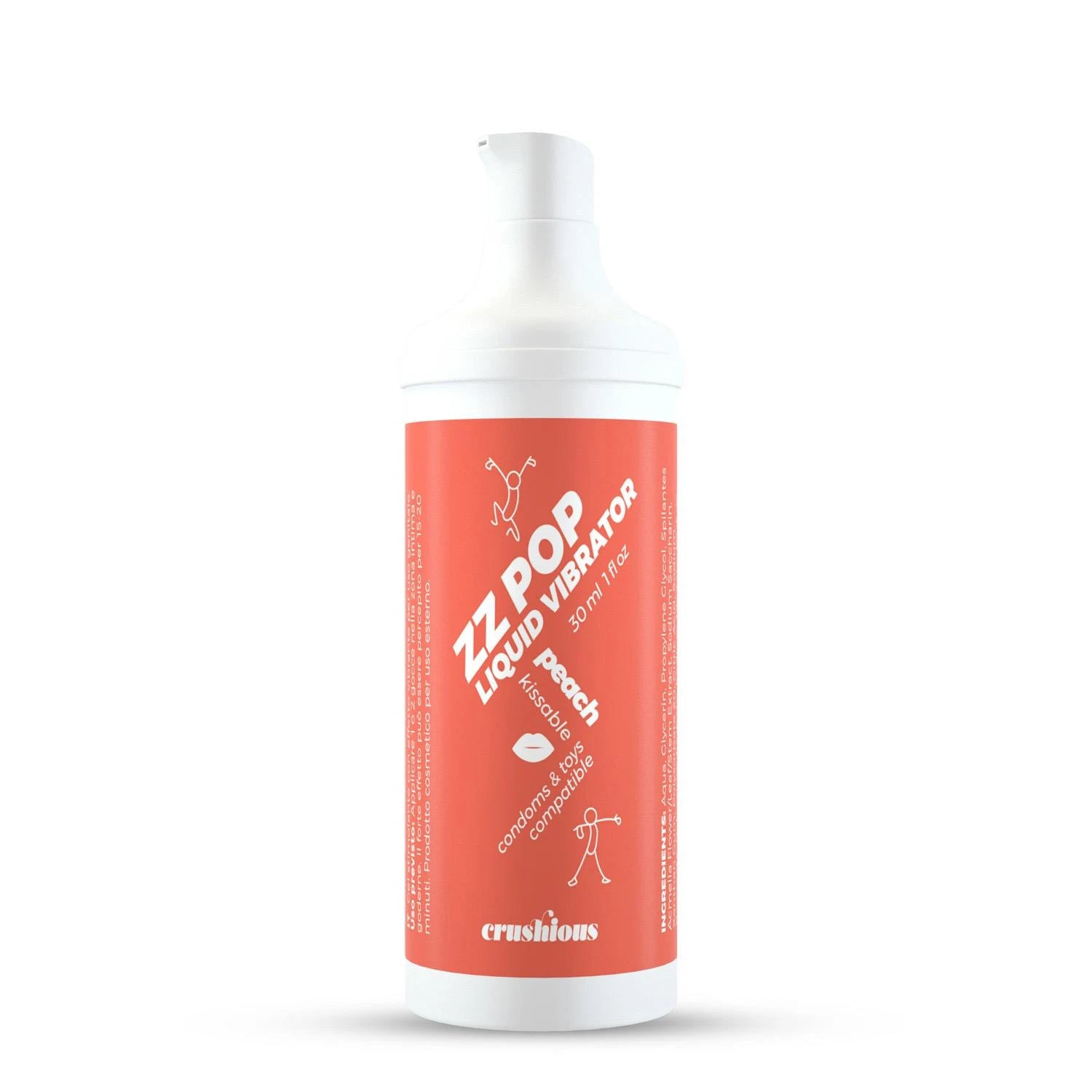 ZZ Pop - Kissable Liquid Vibrator - Peach - 1 fl oz / 30 ml
