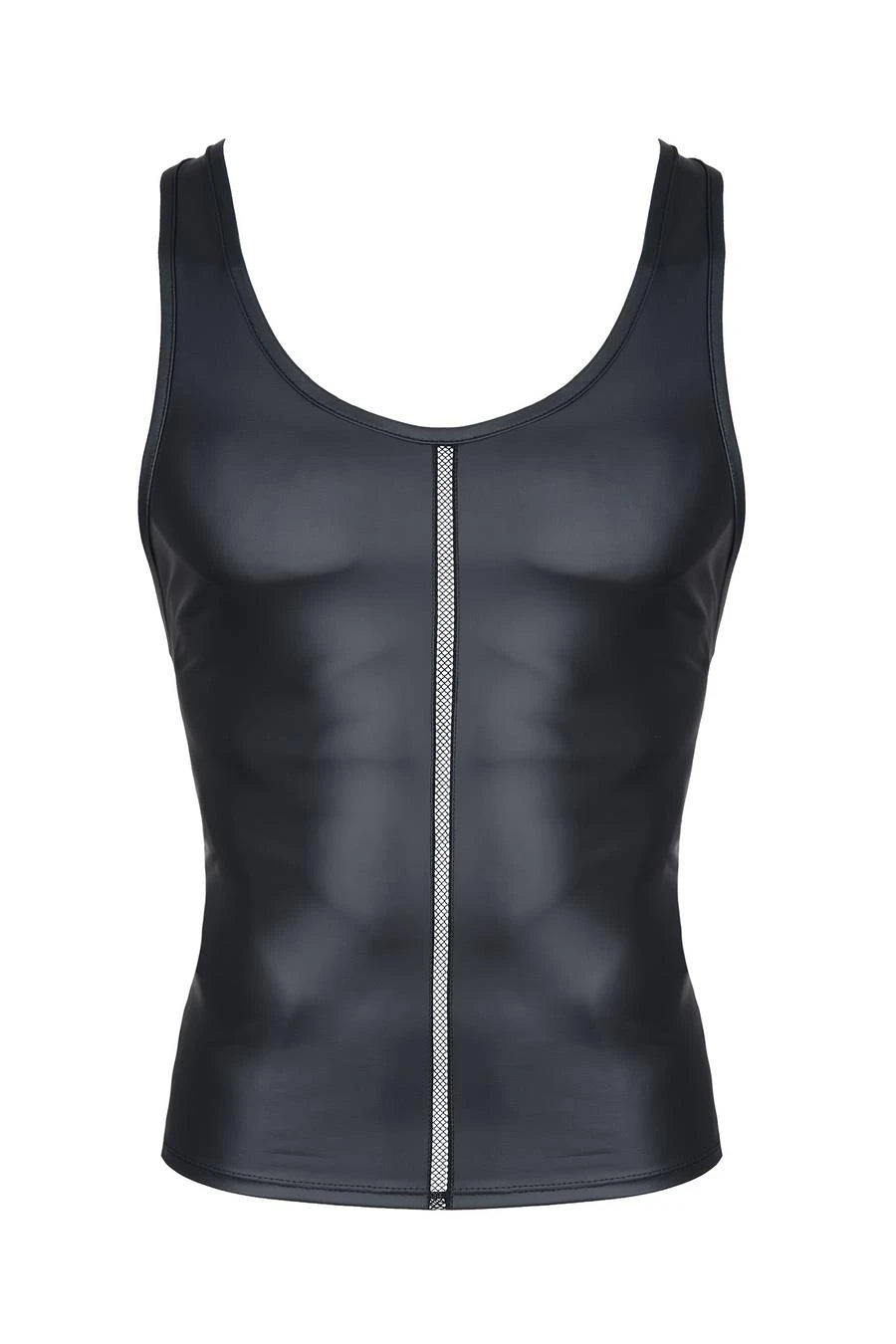 men's wetlook sleeveless t-shirt with elasticated front band M