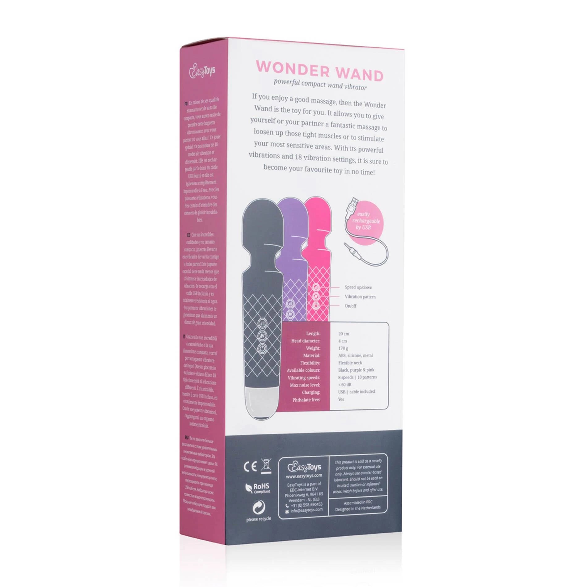 EasyToys Mini Wand Vibrator - Rose