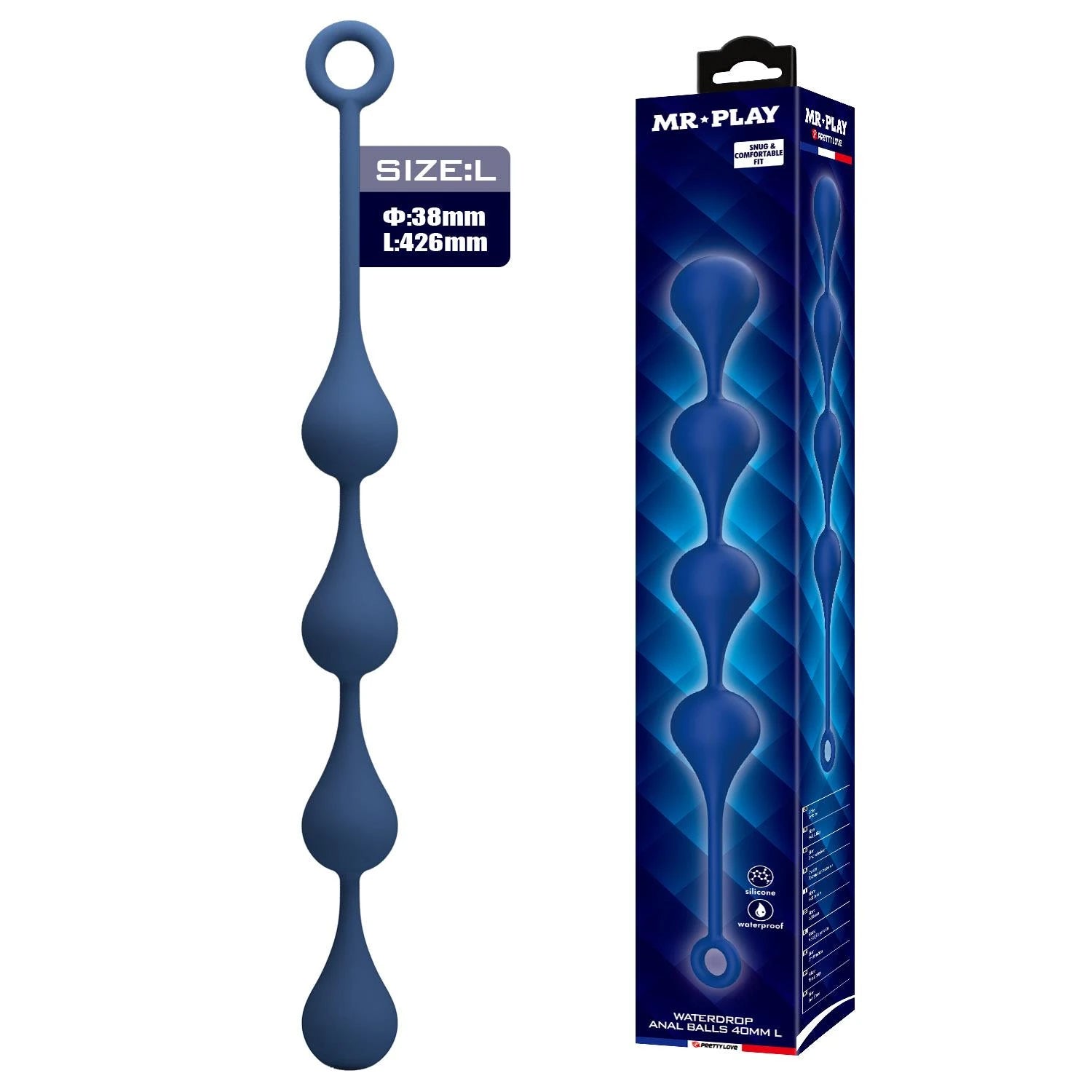 MR. PLAY Waterdrop Anal Balls – 42,6 cm L