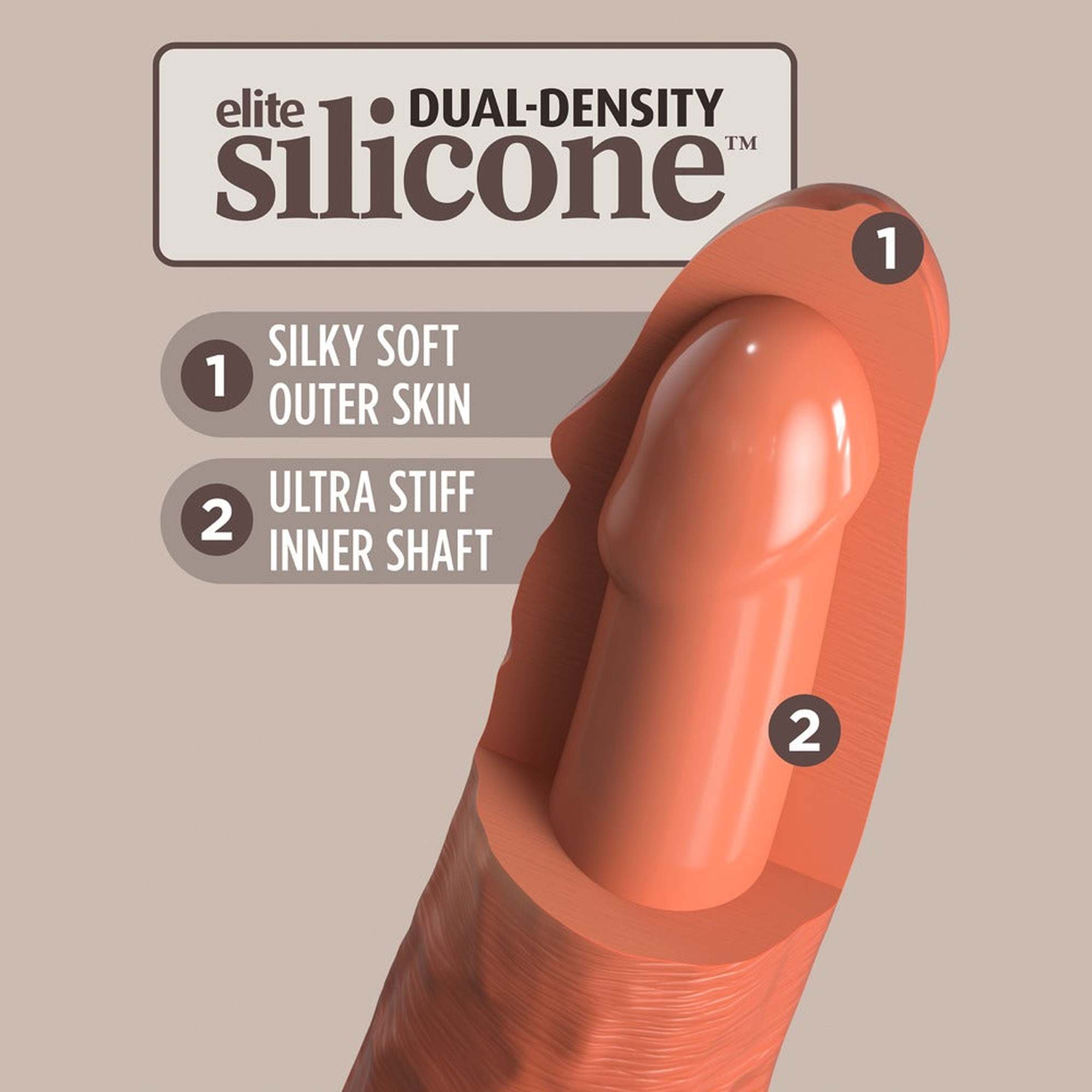 6" Dual Density Silicone Cock