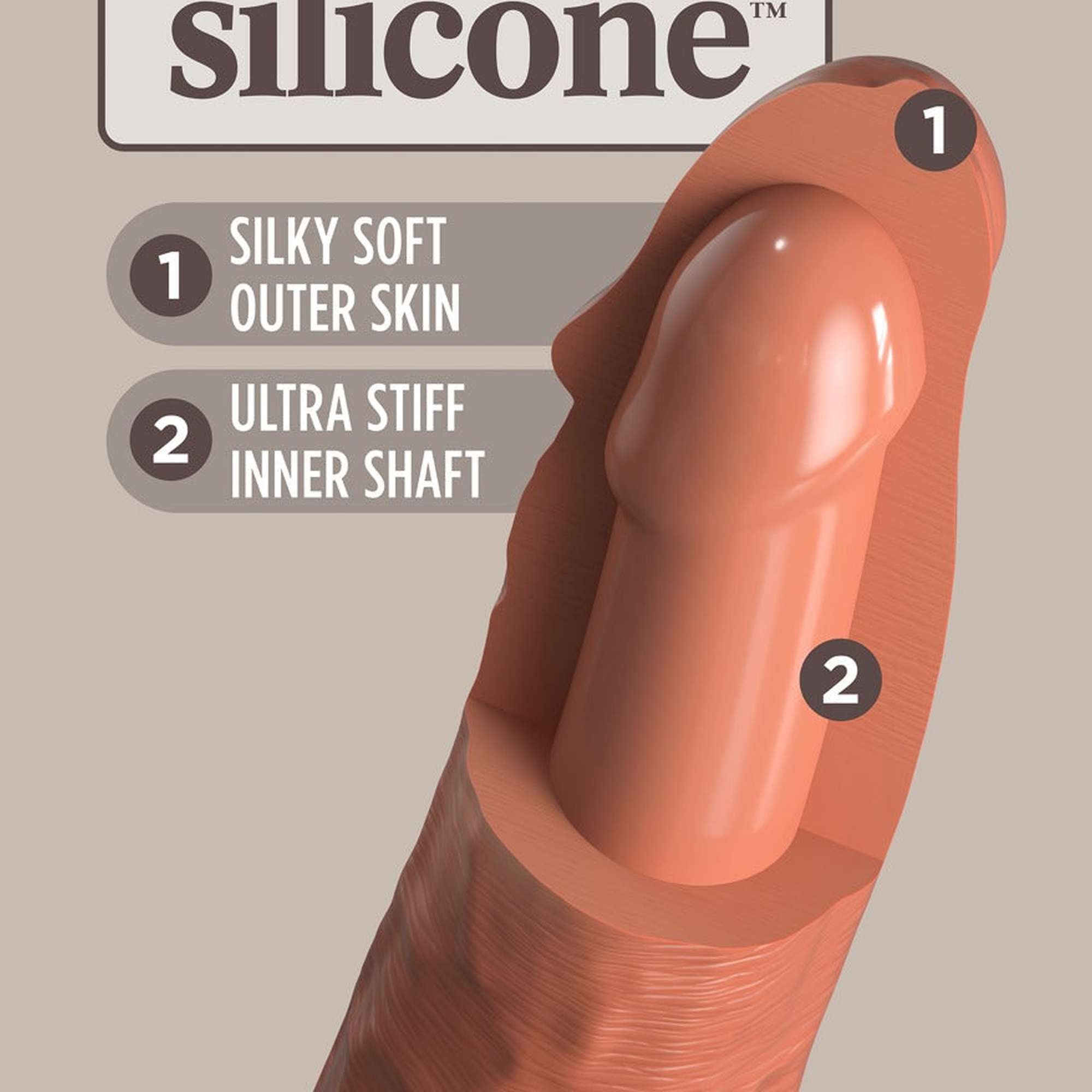 6" Vibrating + Dual Density Silicone Cock