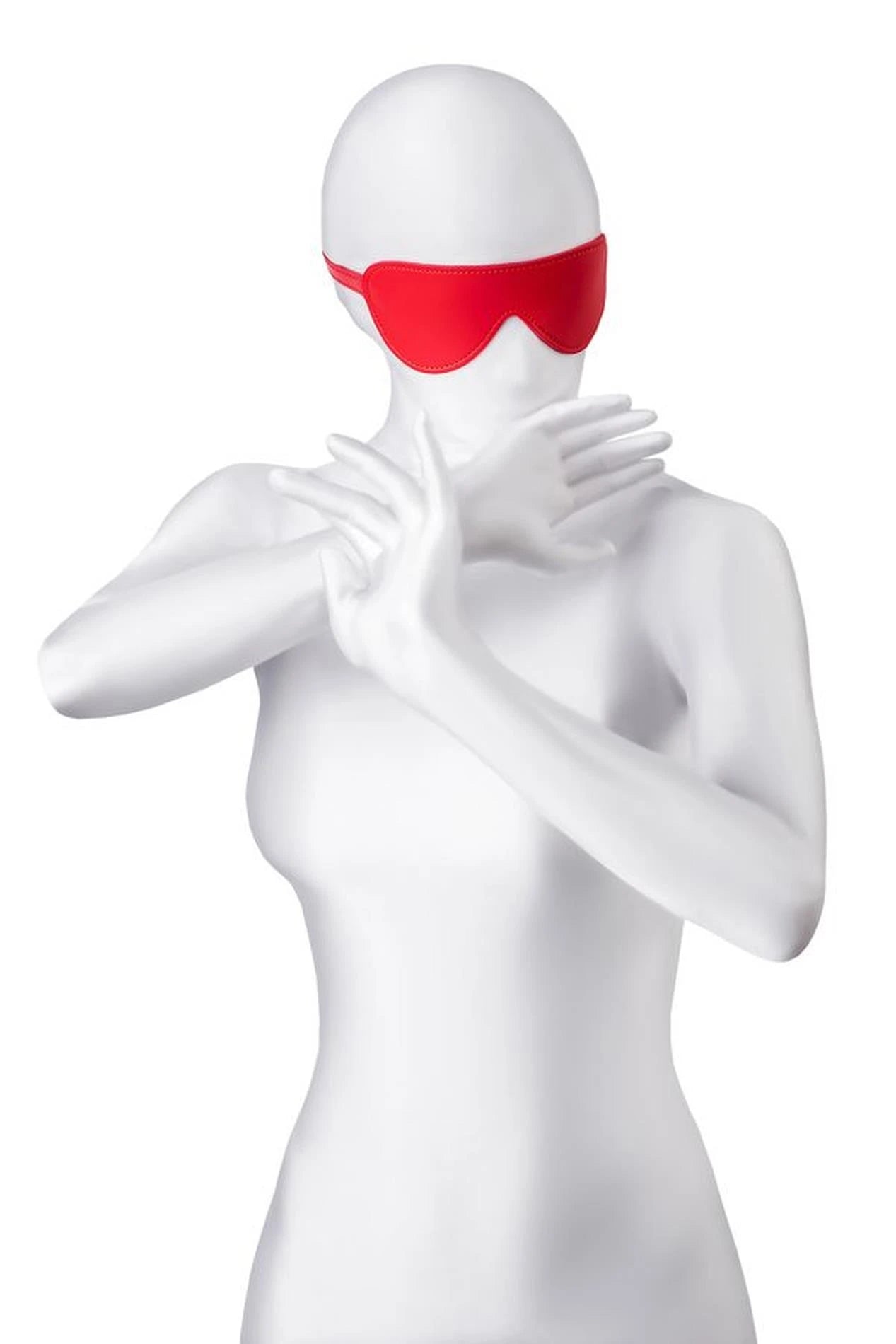 Masque Anonymo, cuir PU, rouge, 65 cm