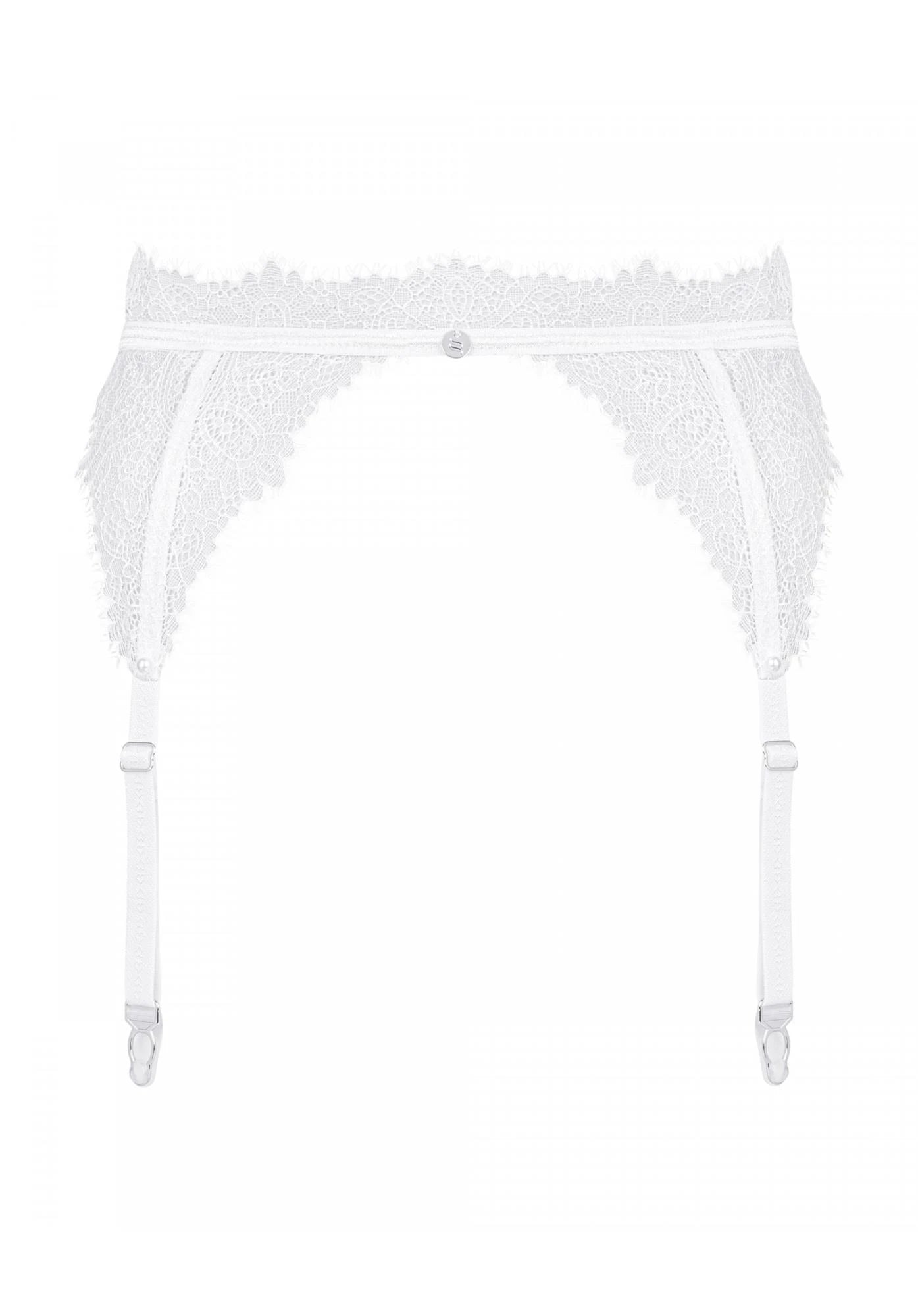 Bielizna-Bianelle white garter belt S/M