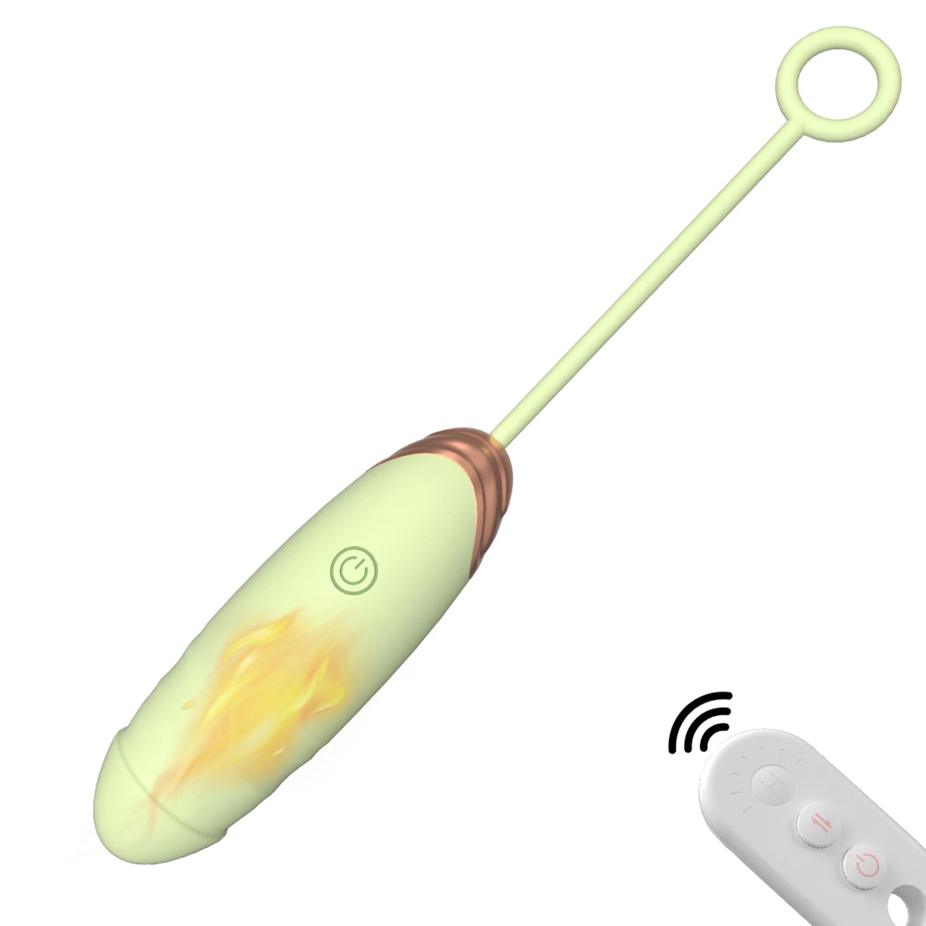 Œuf d'amour vibrant en silicone USB 7 fonctions de vibration et de poussée / Télécommande Vert