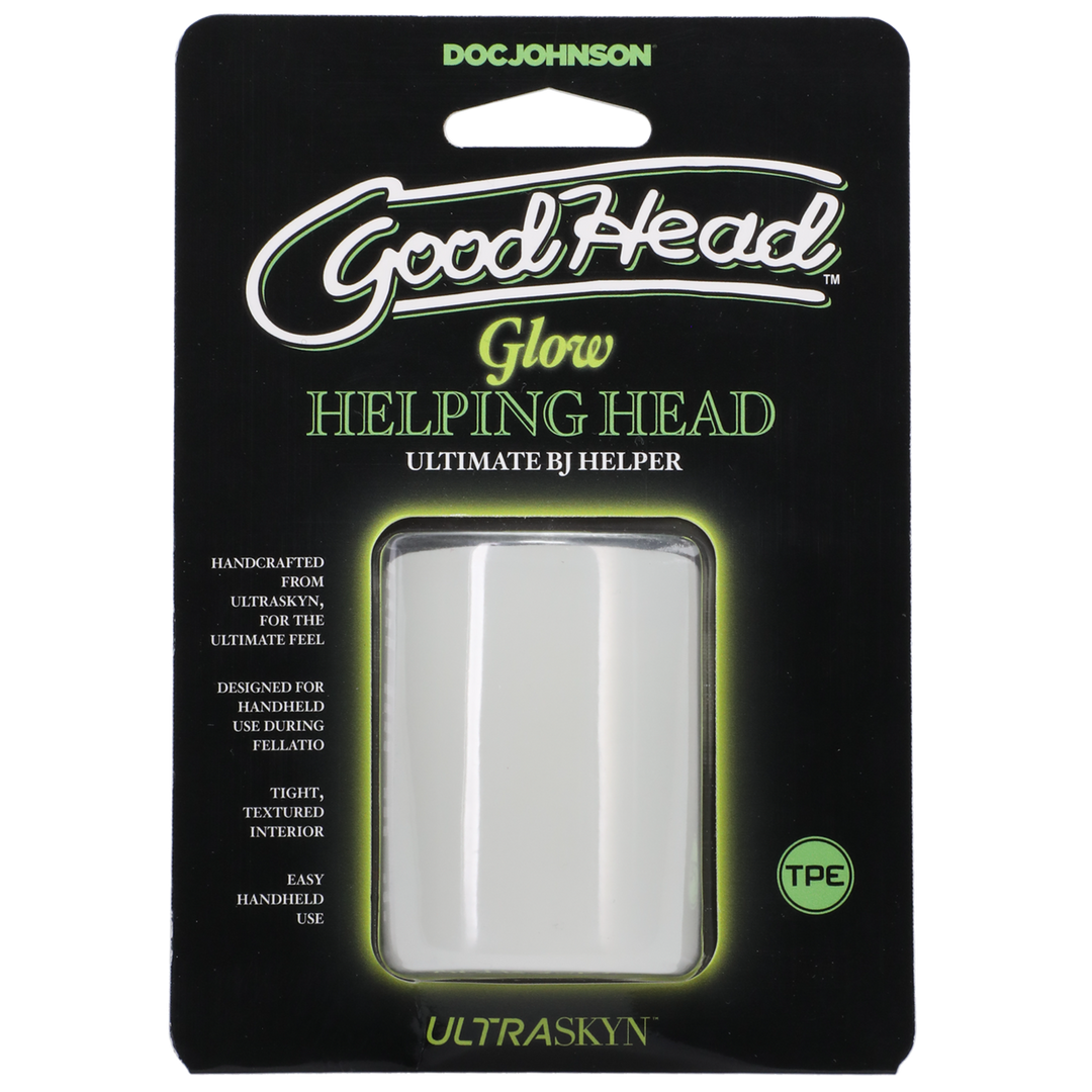 Glow Helping Head - Masturbator Sleeve - Frost / Green Glow