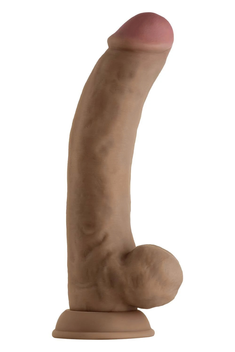 MODÈLE DE TIGE C PÉNIS EN SILICONE LIQUIDE DE 9,5 POUCES AVEC TESTICULES CHÊNE