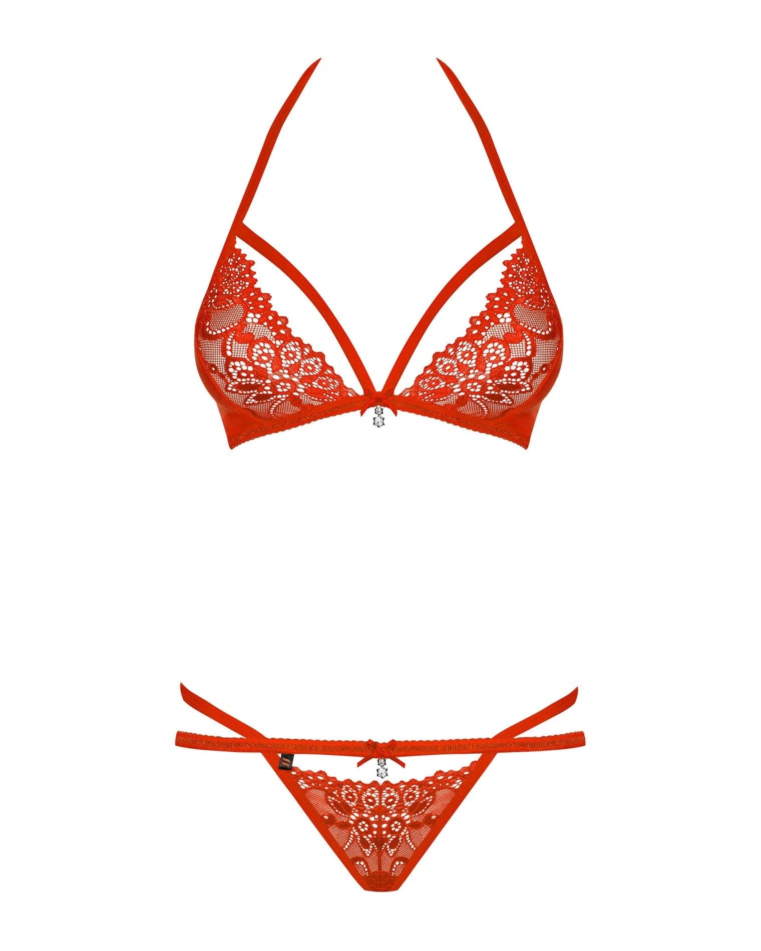 Lingerie-838-SET-3 2-piece set red S/M