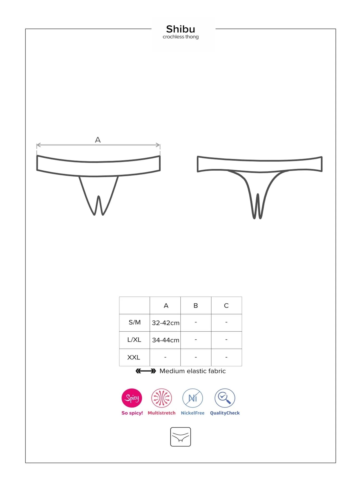 Bielizna-Shibu open thong black L/XL