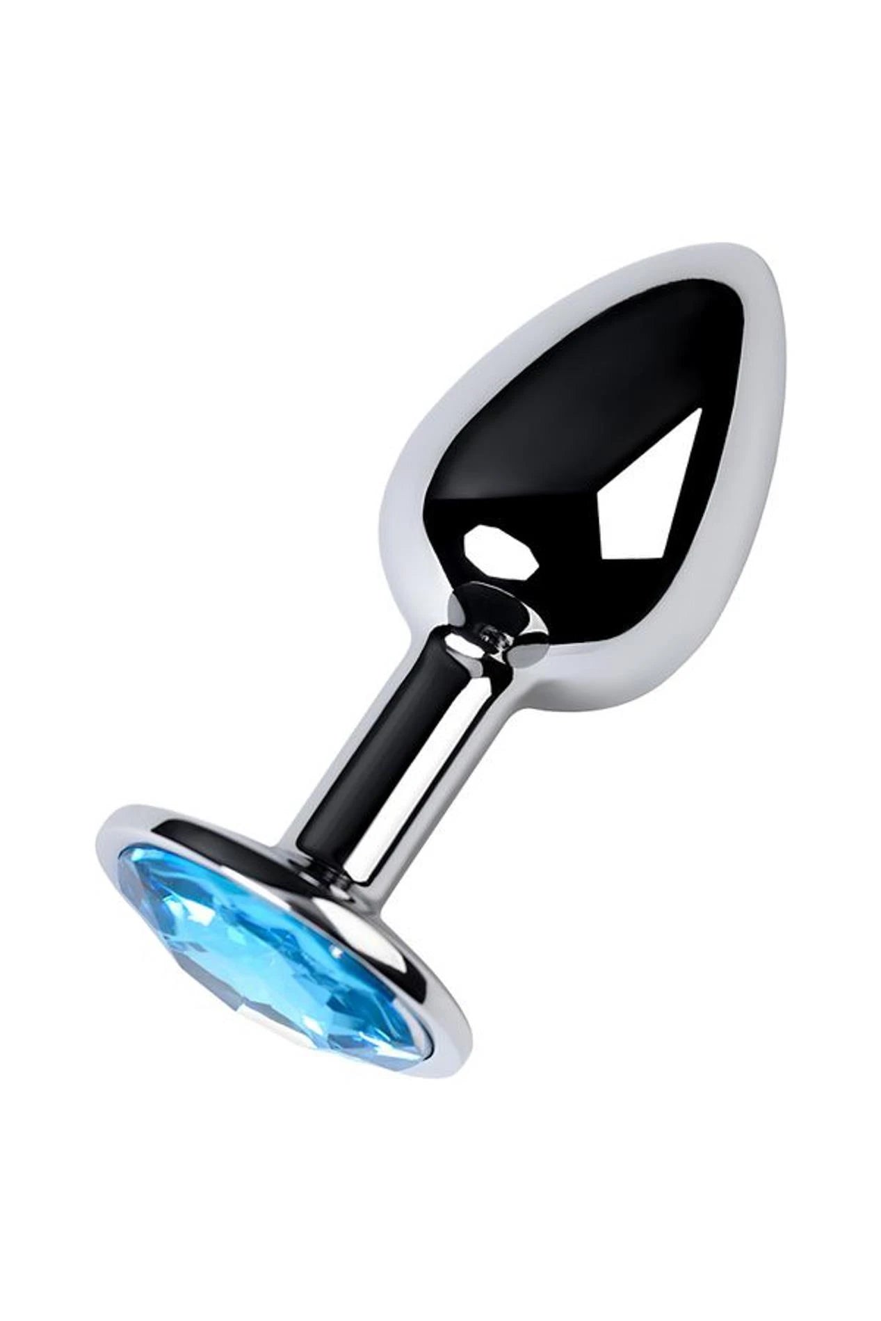 TOYFA Metal silver anal plug, with a Topaz colored gem