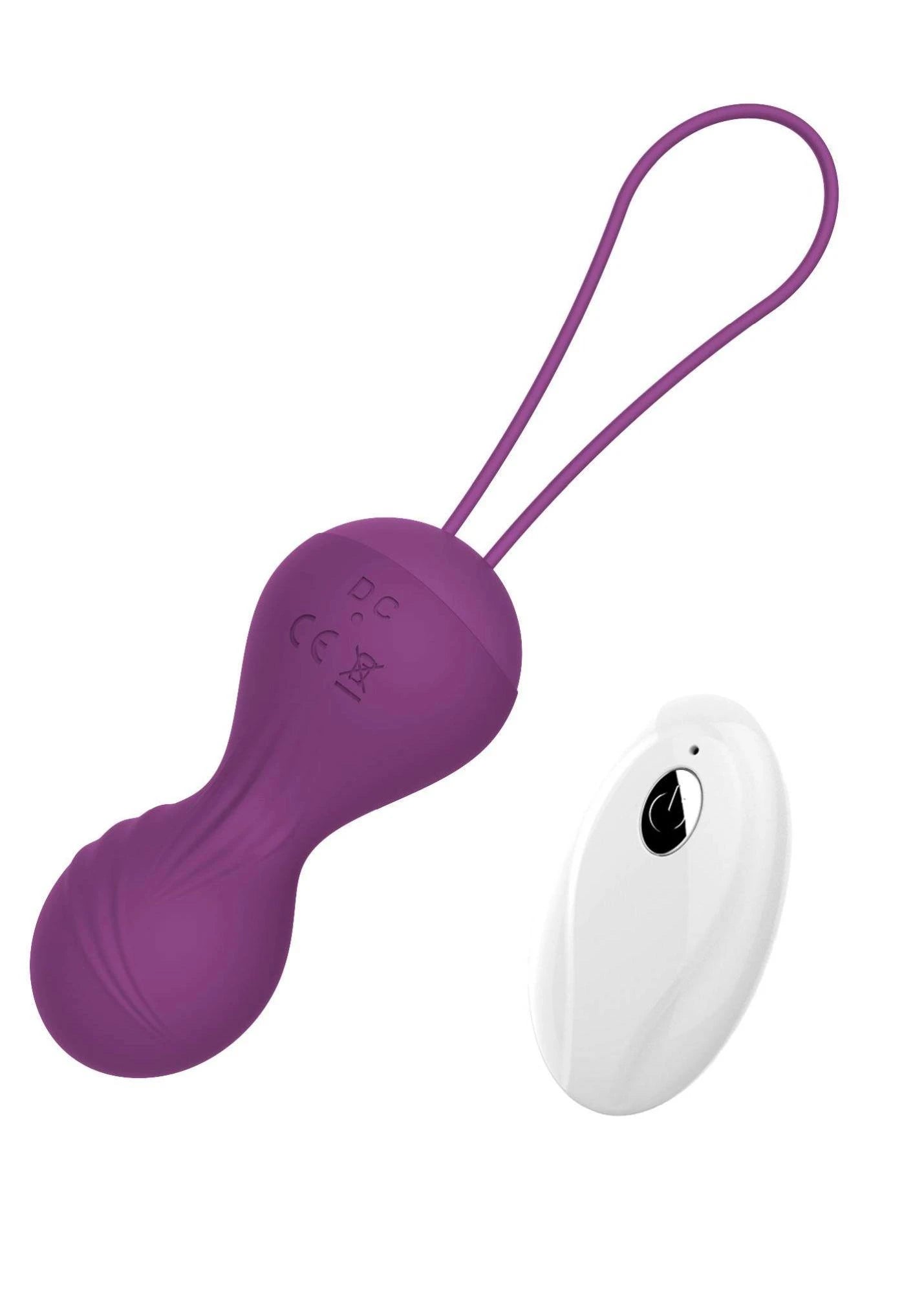 Vibrating Silicone Kegel Balls USB 10 Function / Remote control -Purple