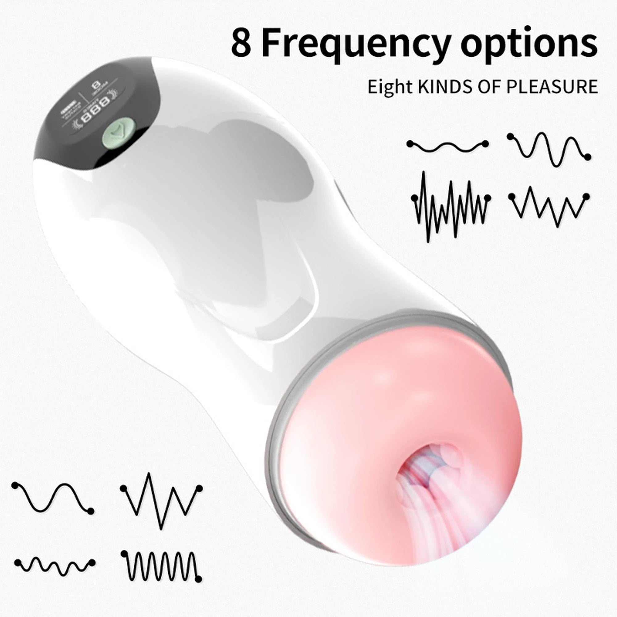 Masturbateur vibrant 8 modes de vibration + fonction interactive