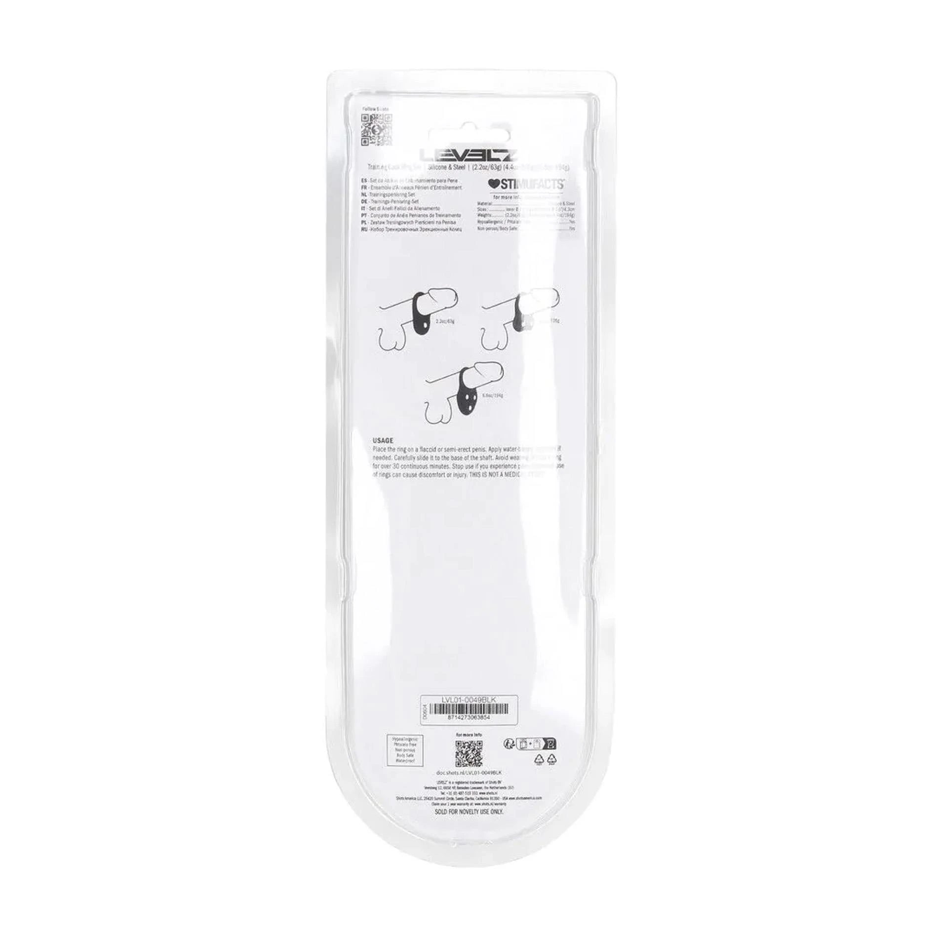 Anneau pénien d'entraînement en silicone Lot de 3 - S/M/L - Noir