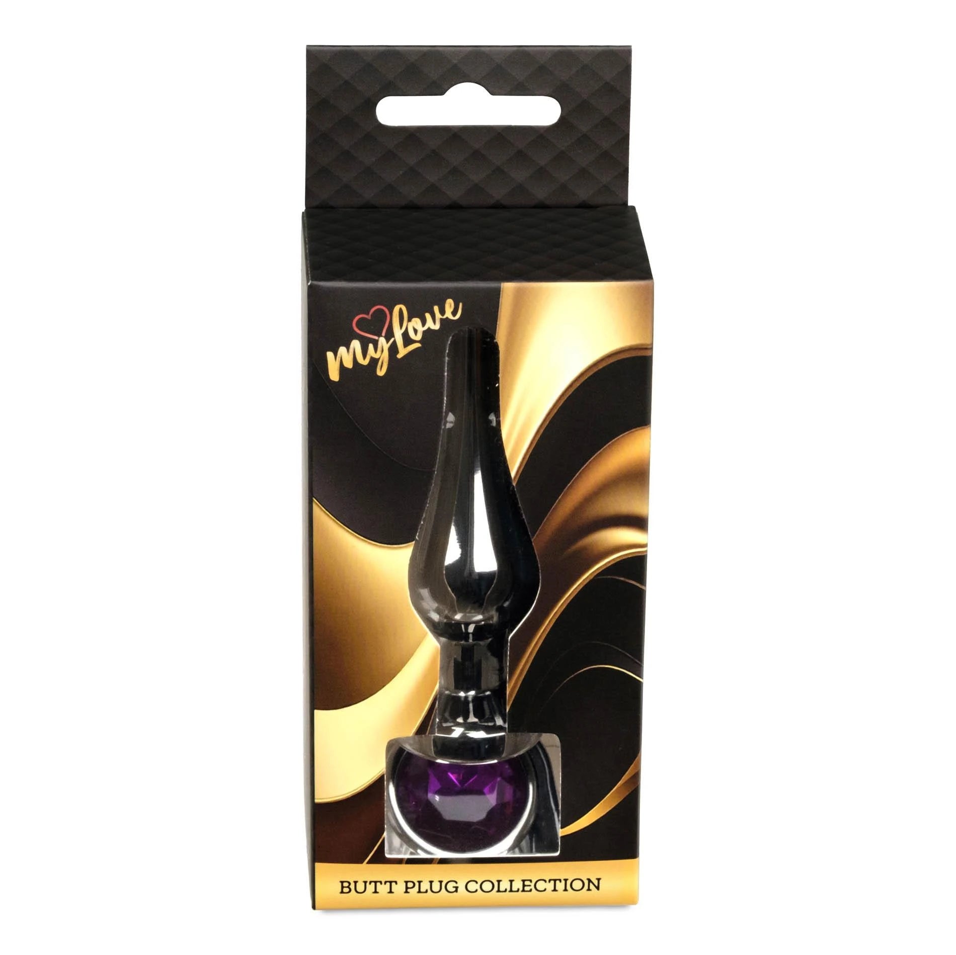 MyLove Toys - Bijoux BUTT PLUG Argent foncé - Violet