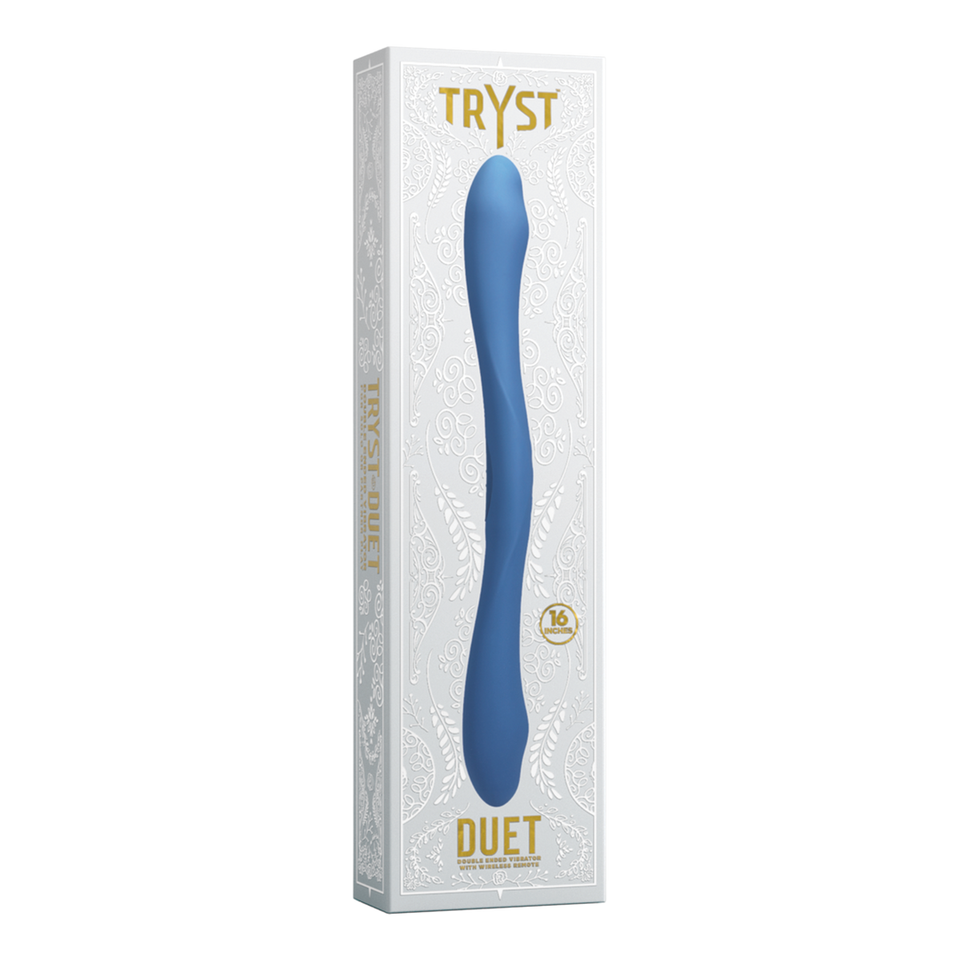 Duet - Vibromasseur double embout avec télécommande sans fil - Bleu pervenche