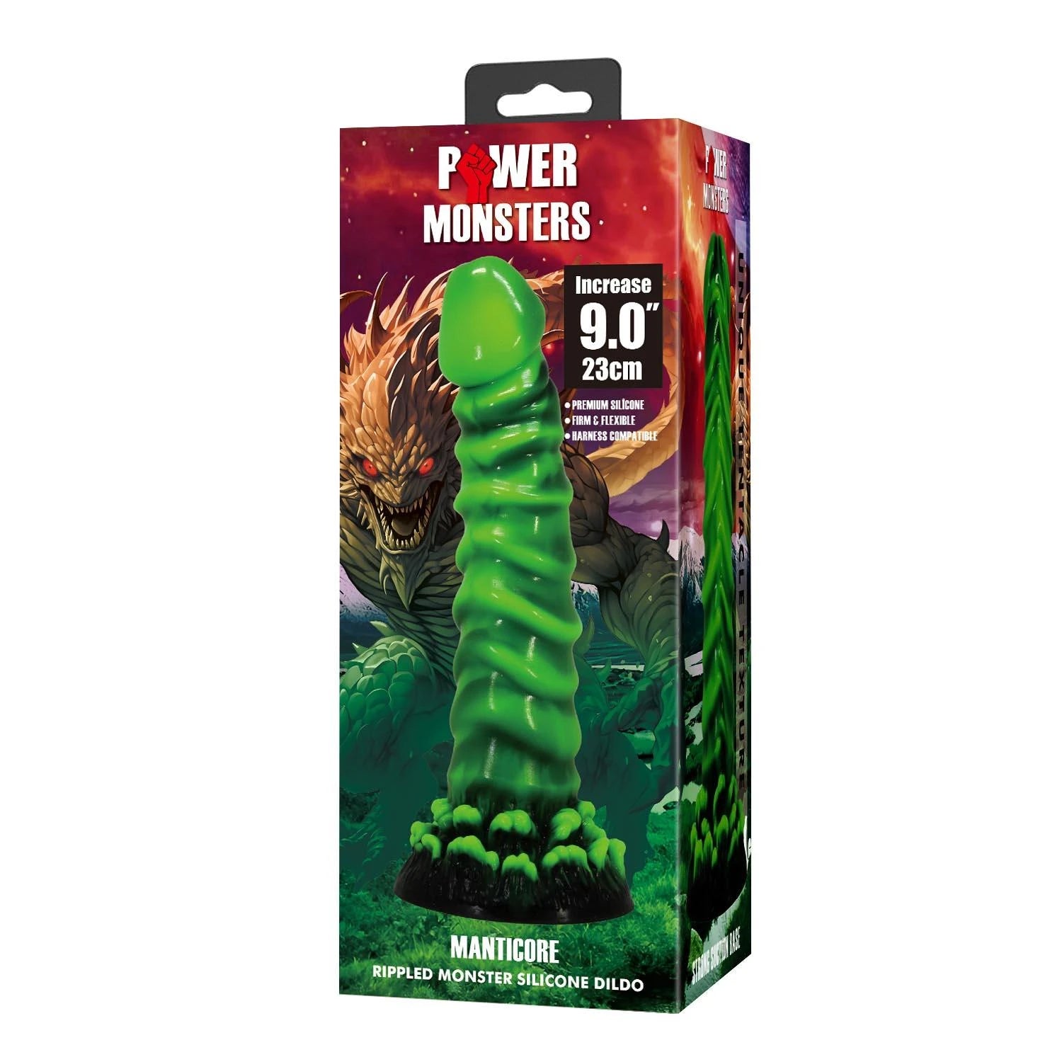 Power Monsters Manticore – 23 cm Gode Gaufrette en Silicone Monstre