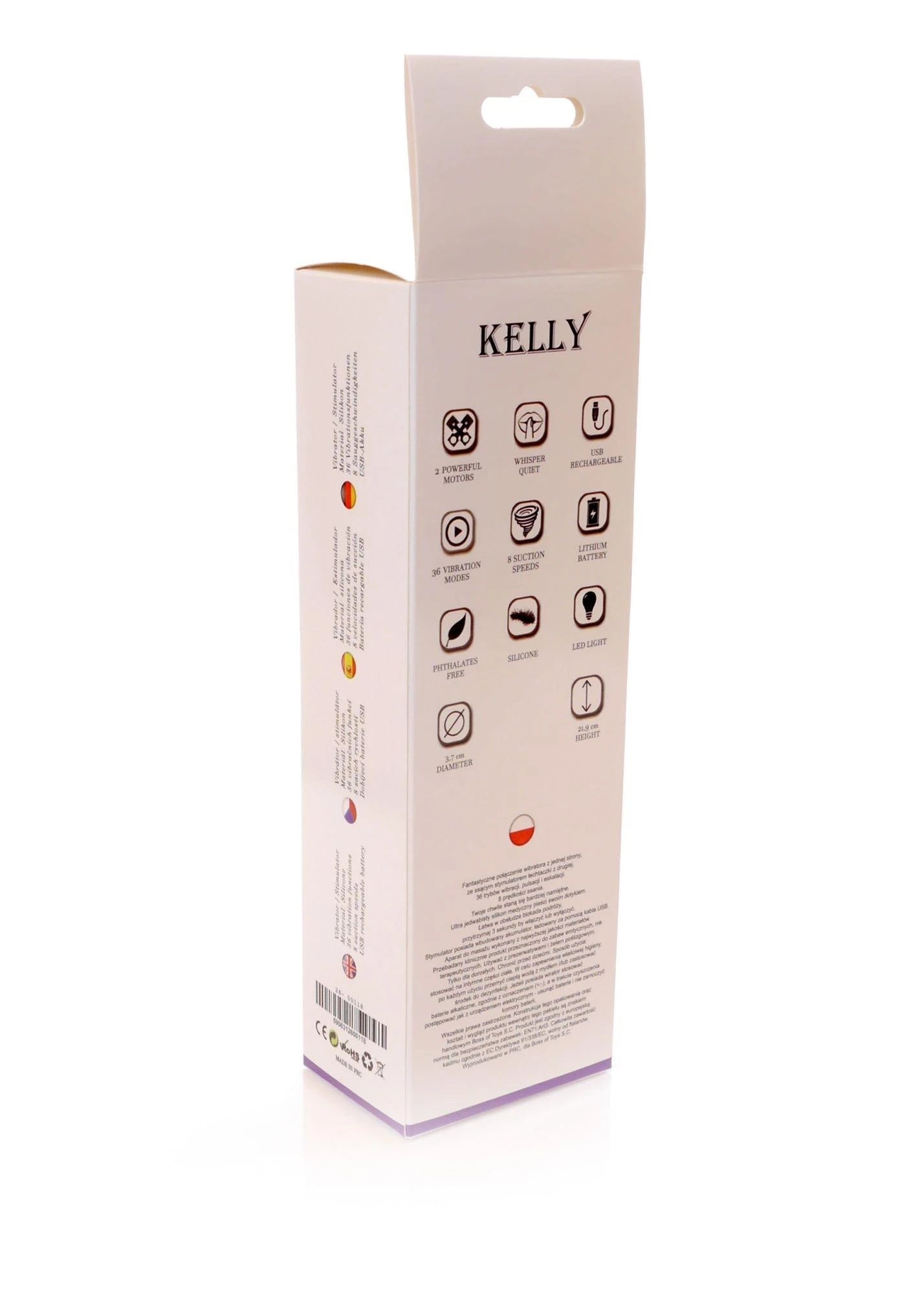 Vibrator-KELLY Purple- 12 vibration functions / 8 stimulation functions USB