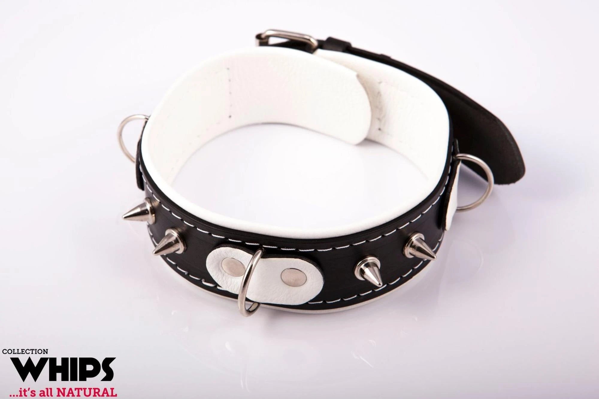 Attaches - Collier d'esclave avec laisse, blanc
