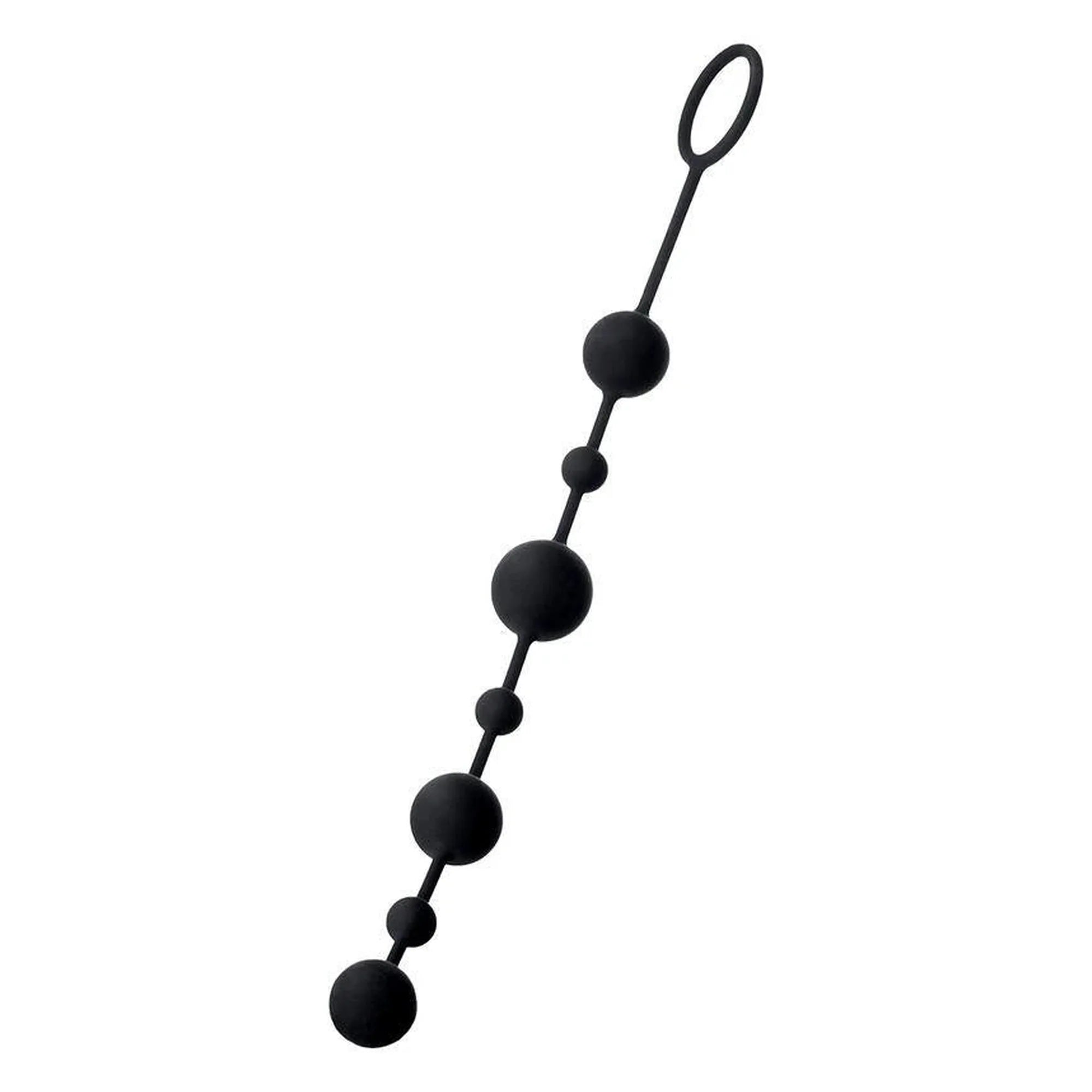 Anal beads Toyfa A-toys Coron, with balls, silicone, black, 35,9 cm