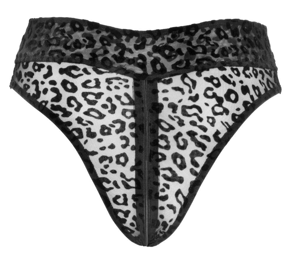 Collant noir léopard XL