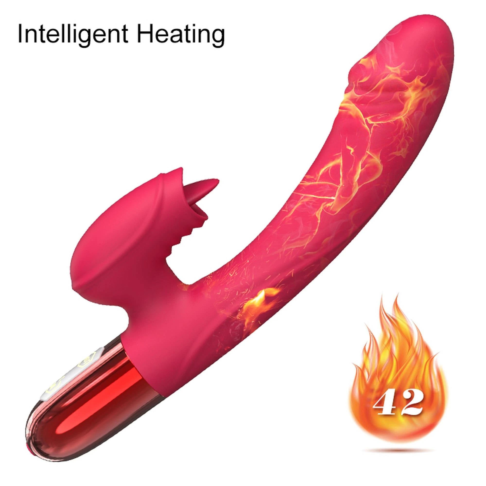 Vibromasseur - Vibromasseur en silicone USB, 10 modes de vibration, Chauffant