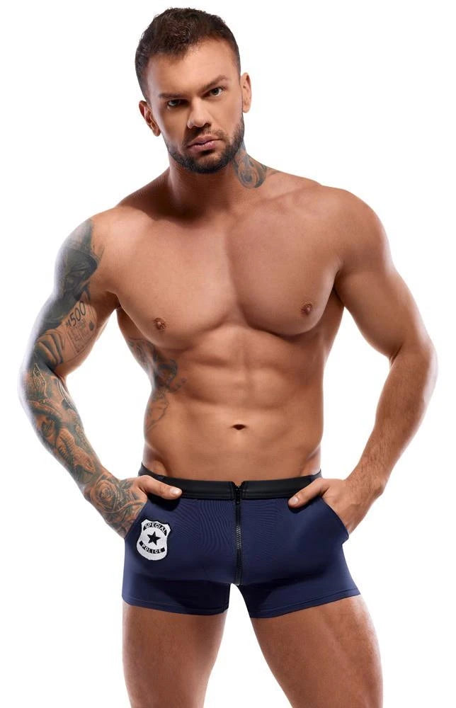 Caleçon boxer de police pour homme, taille XL