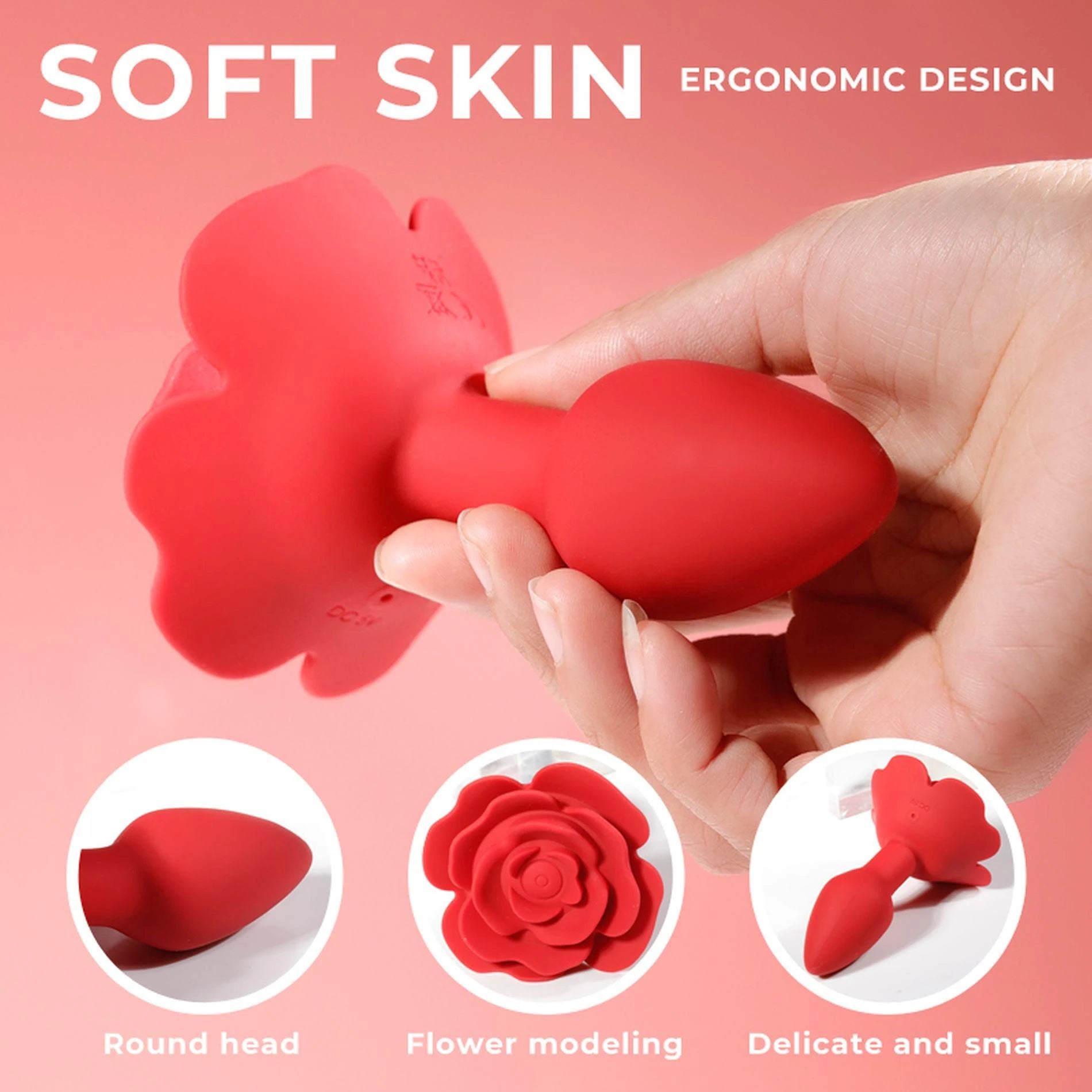 Rose bouchon anal rotatif