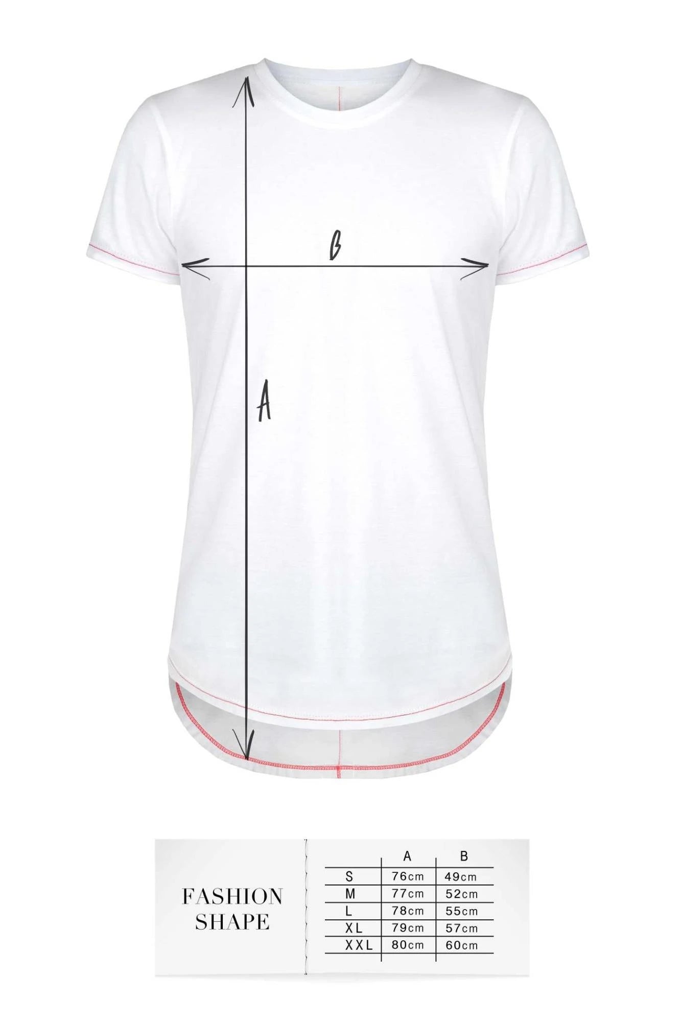 Men's white fashion T-shirt M