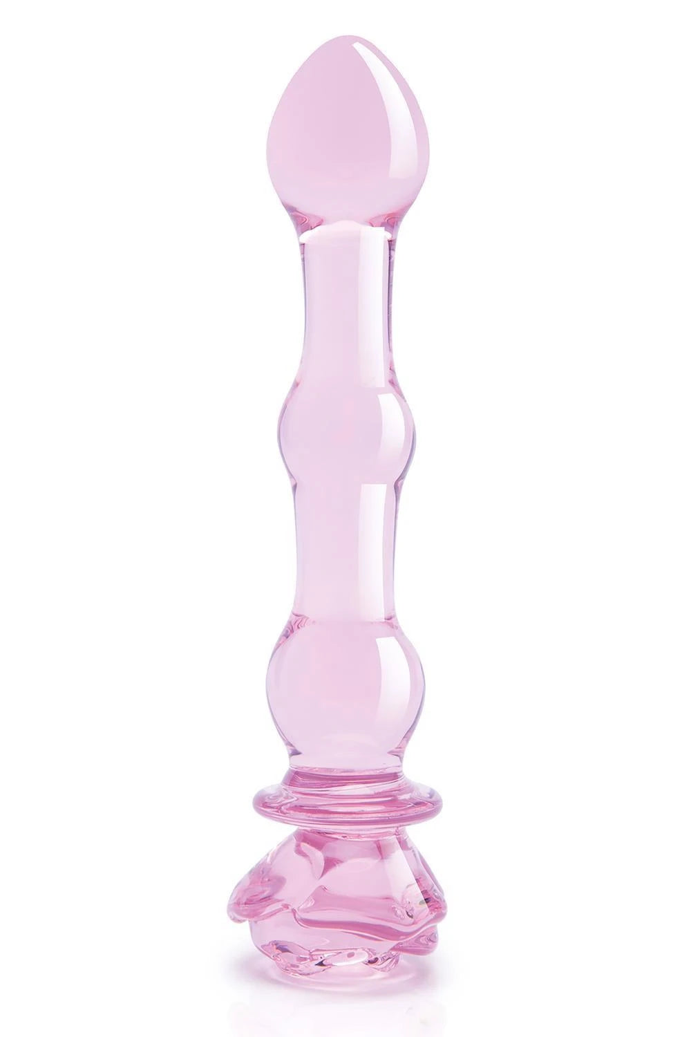 GLAZE GLASS ROSEBUD BEADED DILDO