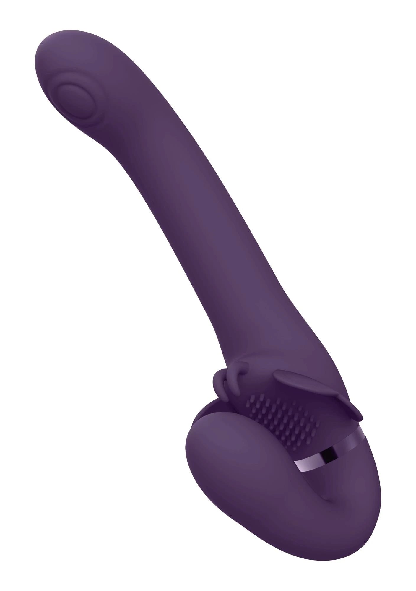 Satu - Pulse-Wave and Vibrating Strapless Strapon - Purple
