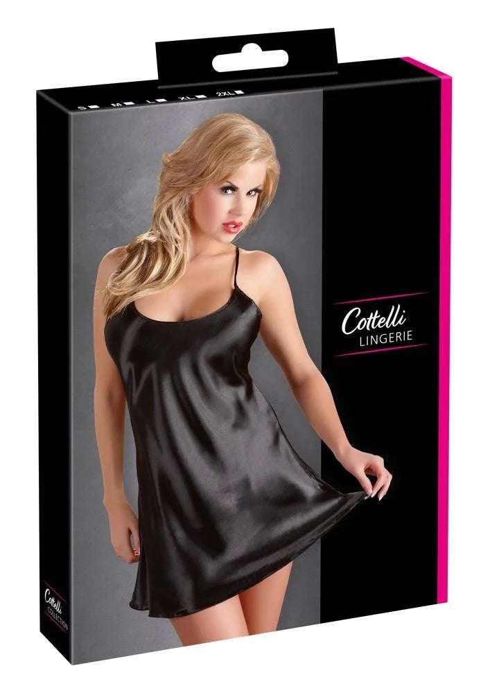 Chemisier en satin noir XXL