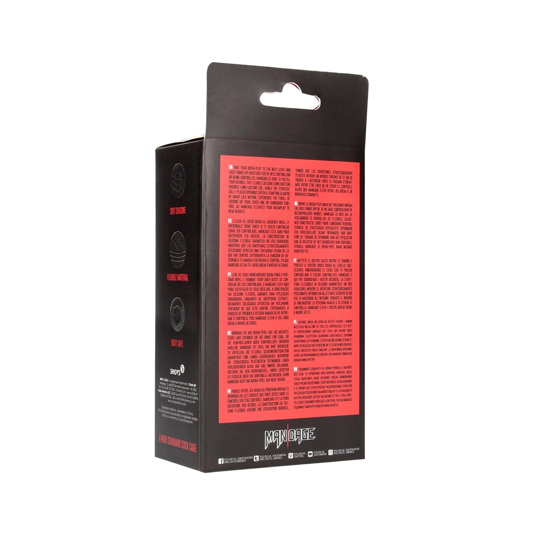 Modèle 27 - Cage de chasteté en silicone ultra doux - Noir