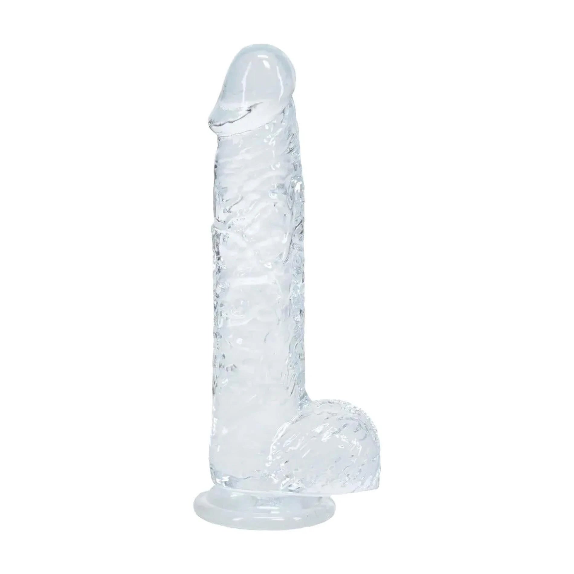 Gode réaliste avec testicules - 5" / 12,7 cm - Transparent