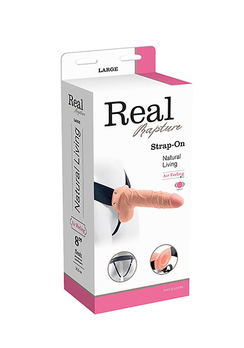 VIBRATORE STRAP ON CAVO REAL RAPTURE 8 FLESH WITH BALLS