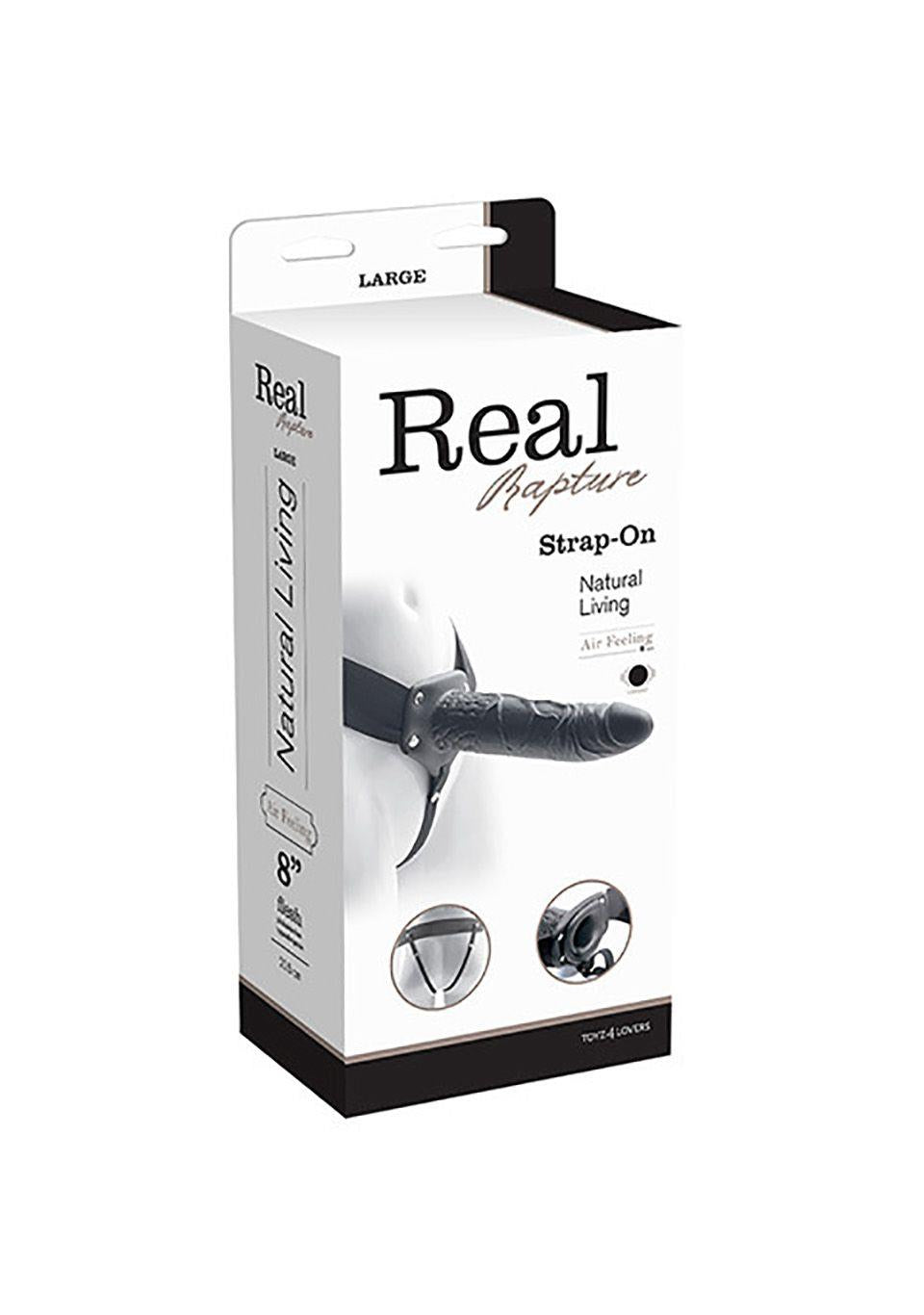 Prothèse-VIBROMASSEUR STRAP ON CÂBLE REAL RAPTURE 8 NOIR